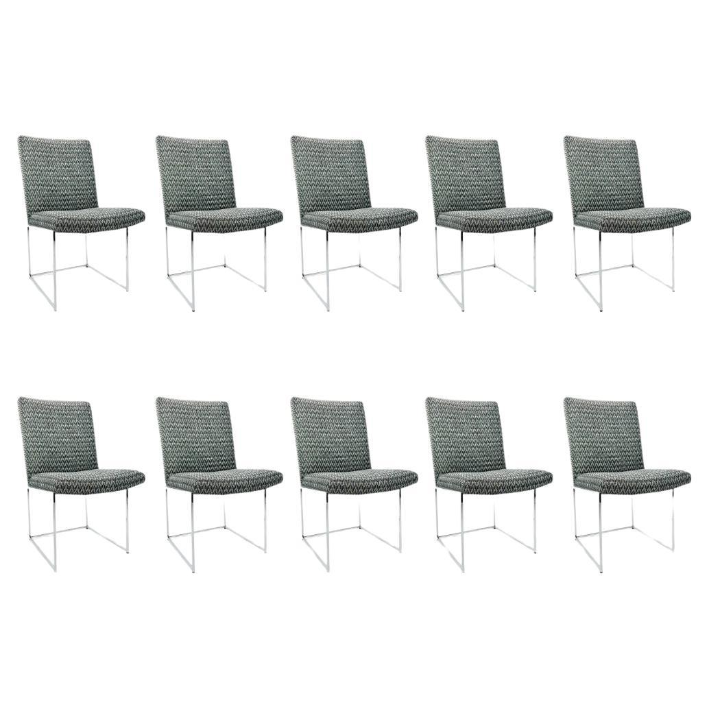 Set of 10 Dining Chairs by Milo Baughman for Thayer Coggin For Sale