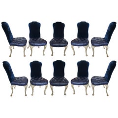 Set of 10 Dining Chairs Queen Anne Style