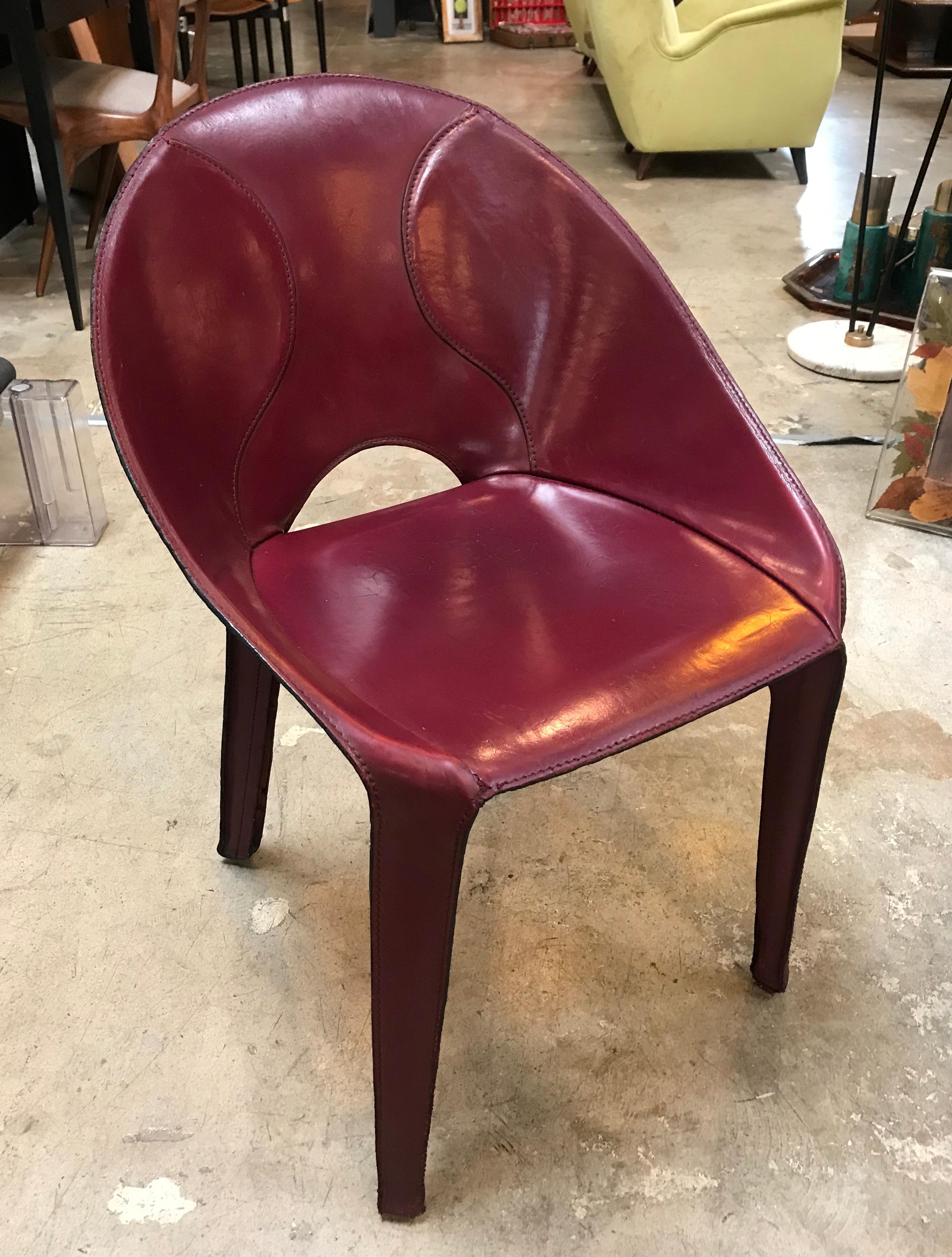 Modern Set of 10 Dining Leather Chairs for Cassina Studio, Italy, 1970s