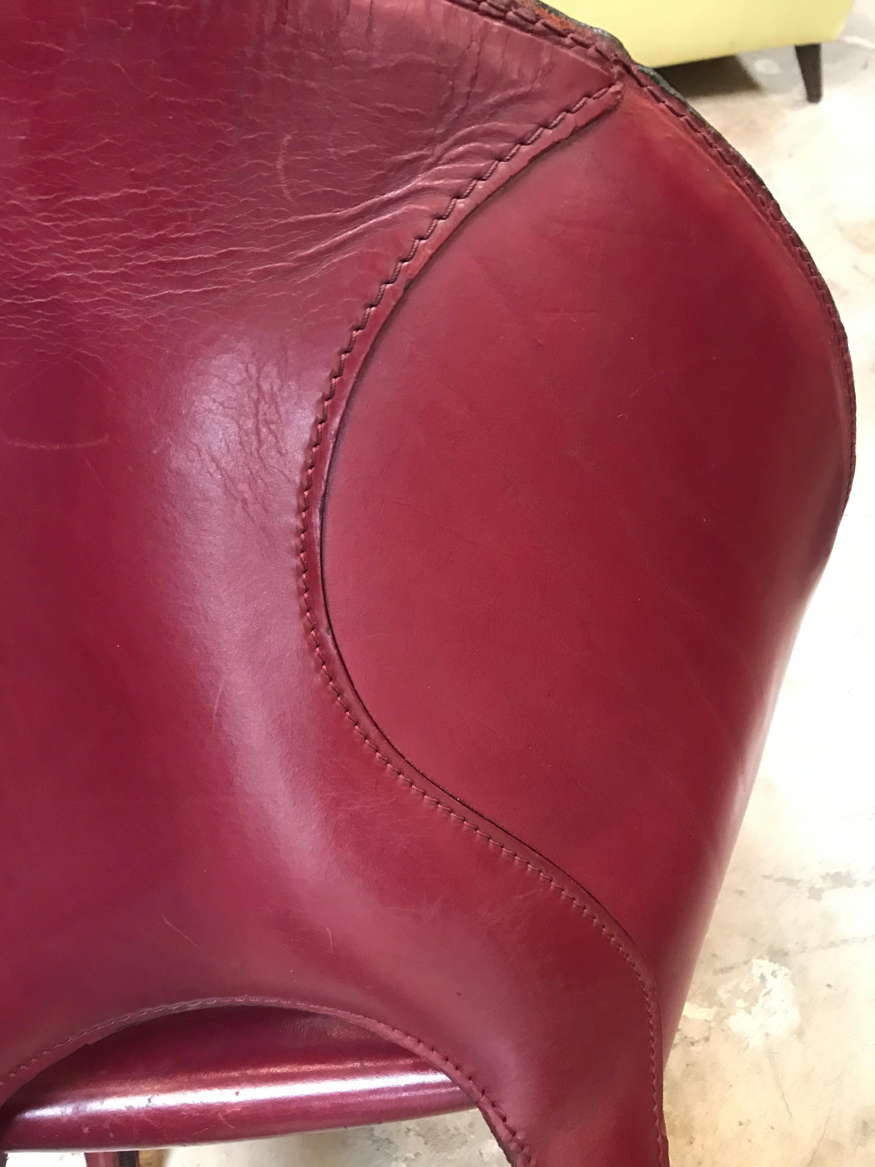 Late 20th Century Set of 10 Dining Leather Chairs for Cassina Studio, Italy, 1970s