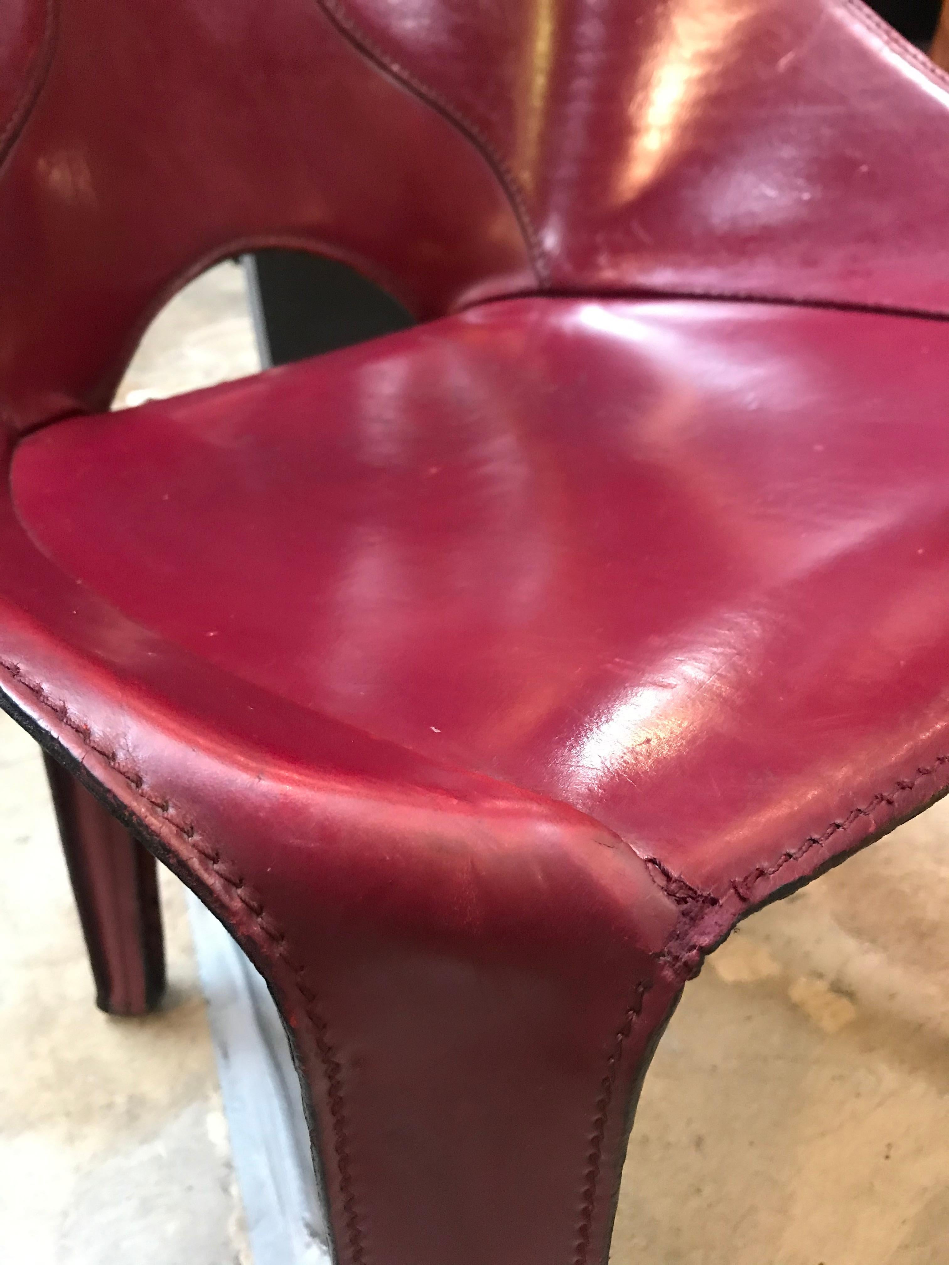 Set of 10 Dining Leather Chairs for Cassina Studio, Italy, 1970s 1