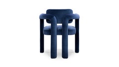 Set of 10 Modern navy blue velvet Double Arch dining chair by InsidherLand