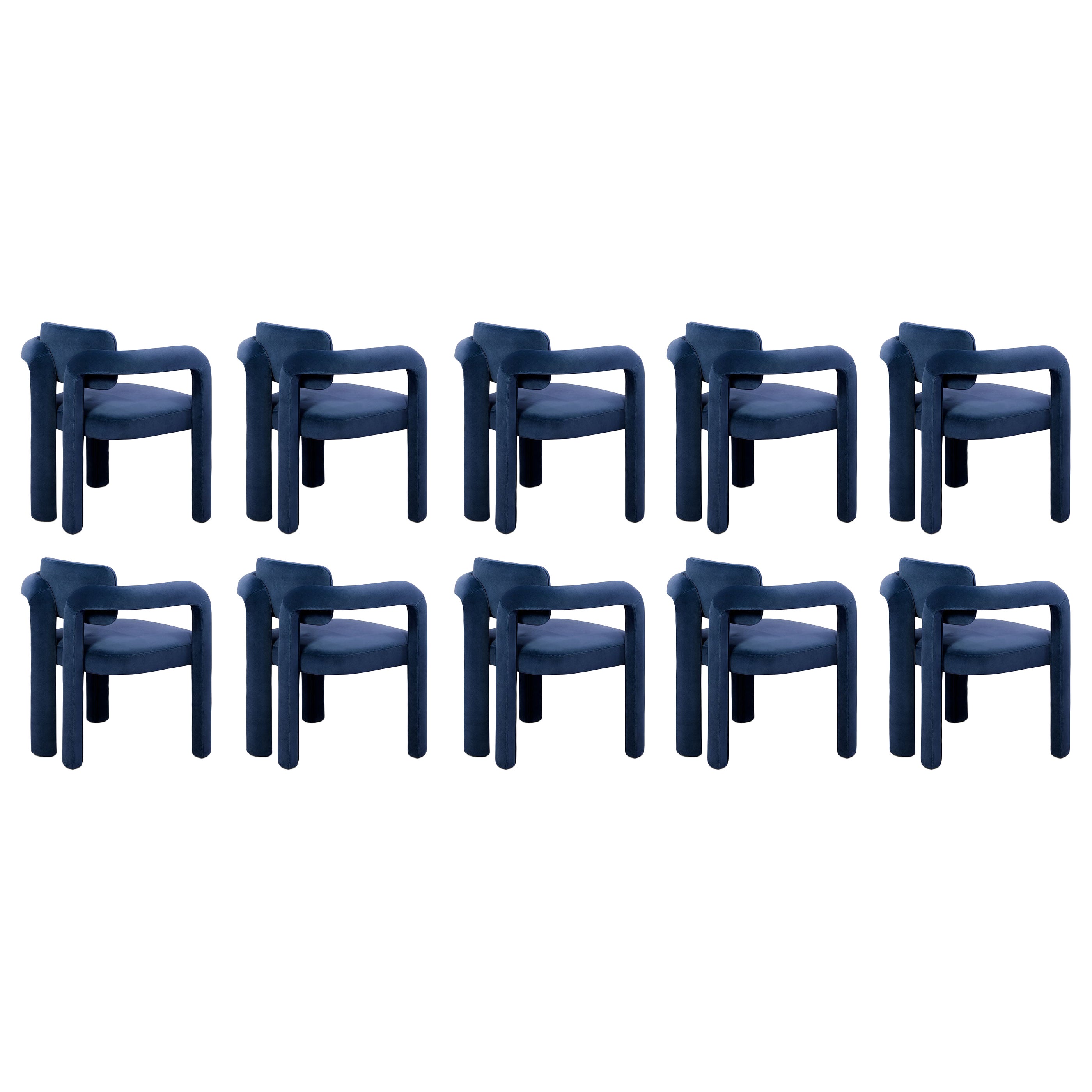 Juego de 10 Sillas de Comedor Doble Arco, Terciopelo, InsidherLand by Joana Santos Barbosa