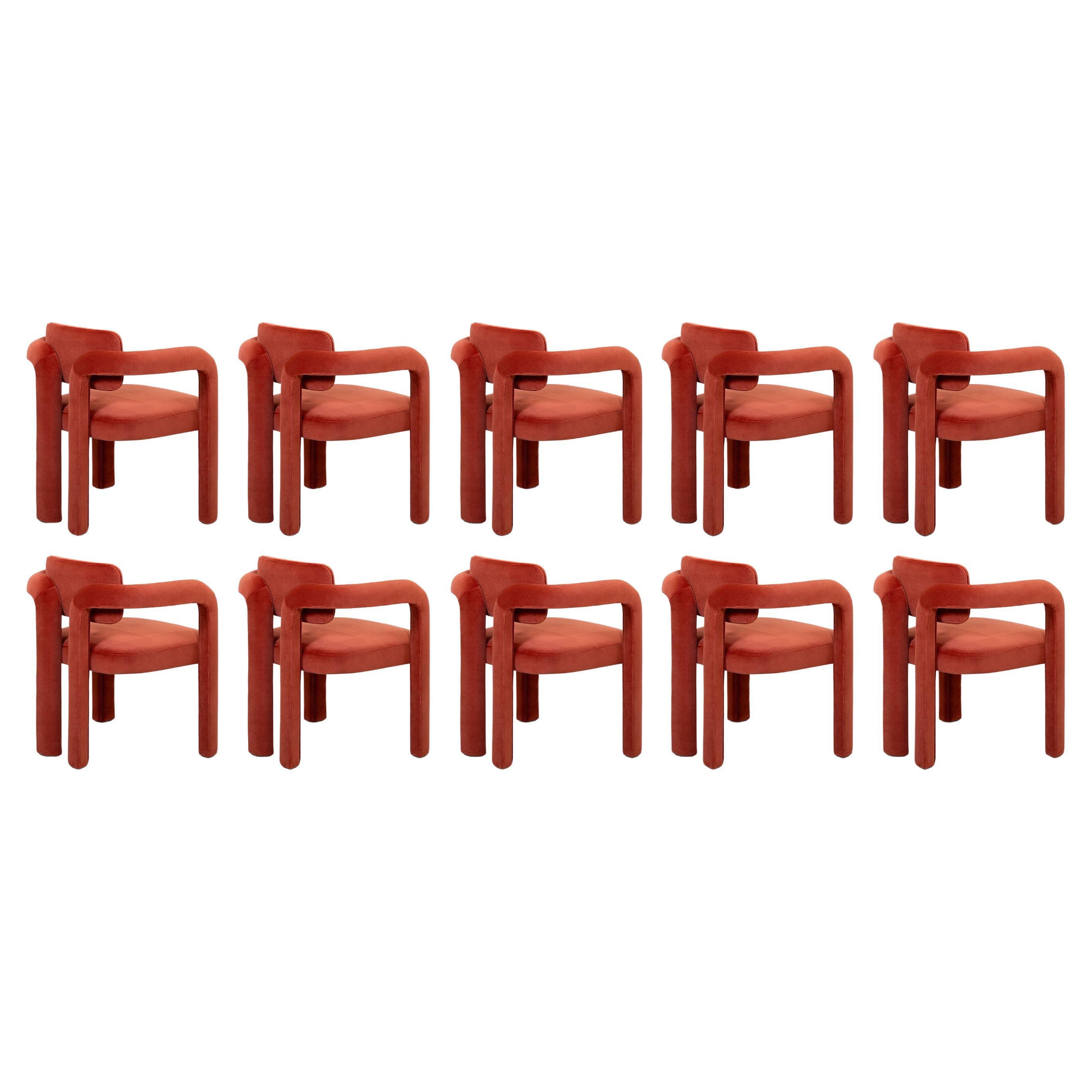 Juego de 10 Sillas de Comedor Doble Arco, Terciopelo, InsidherLand by Joana Santos Barbosa