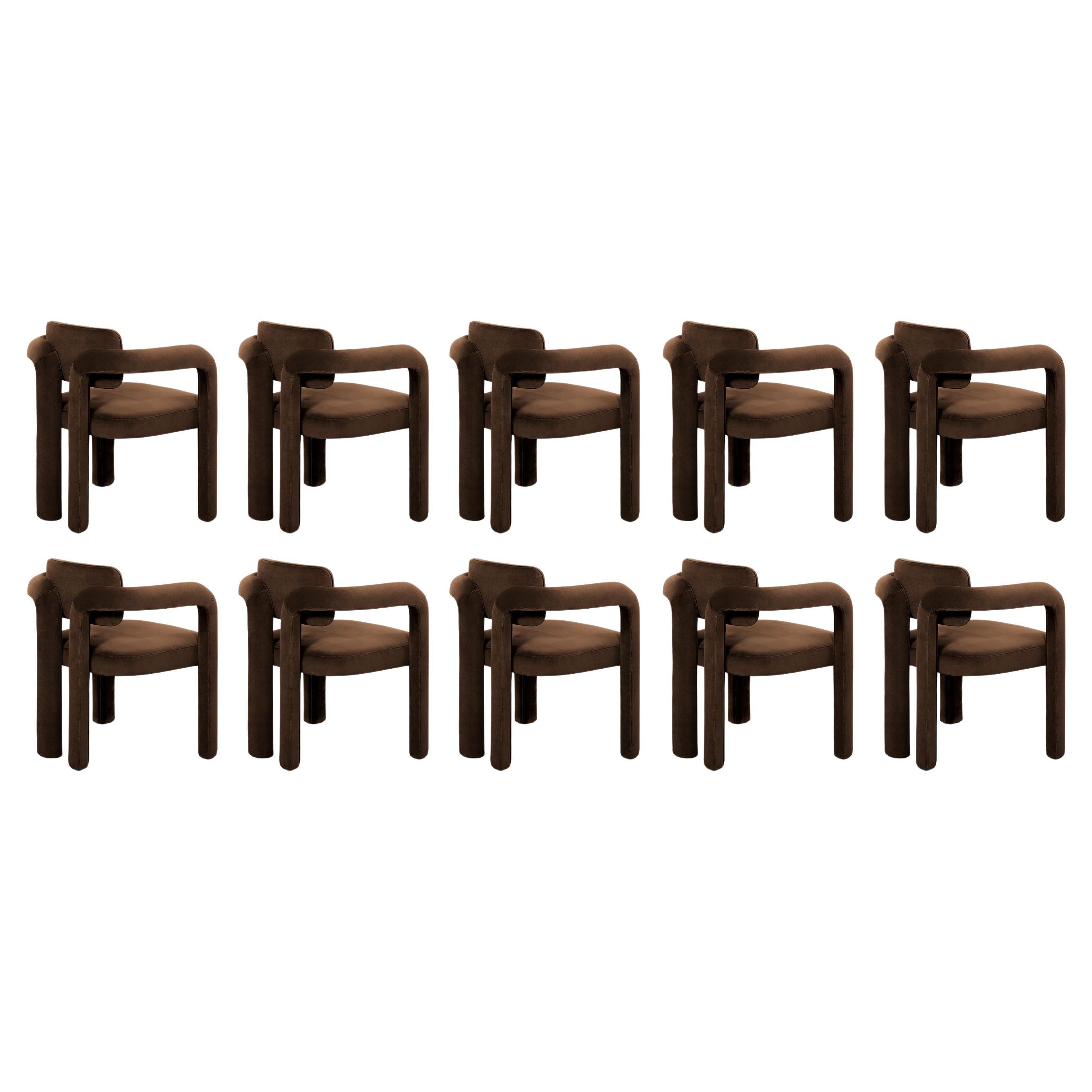 Juego de 10 Sillas de Comedor Doble Arco, Terciopelo, InsidherLand by Joana Santos Barbosa