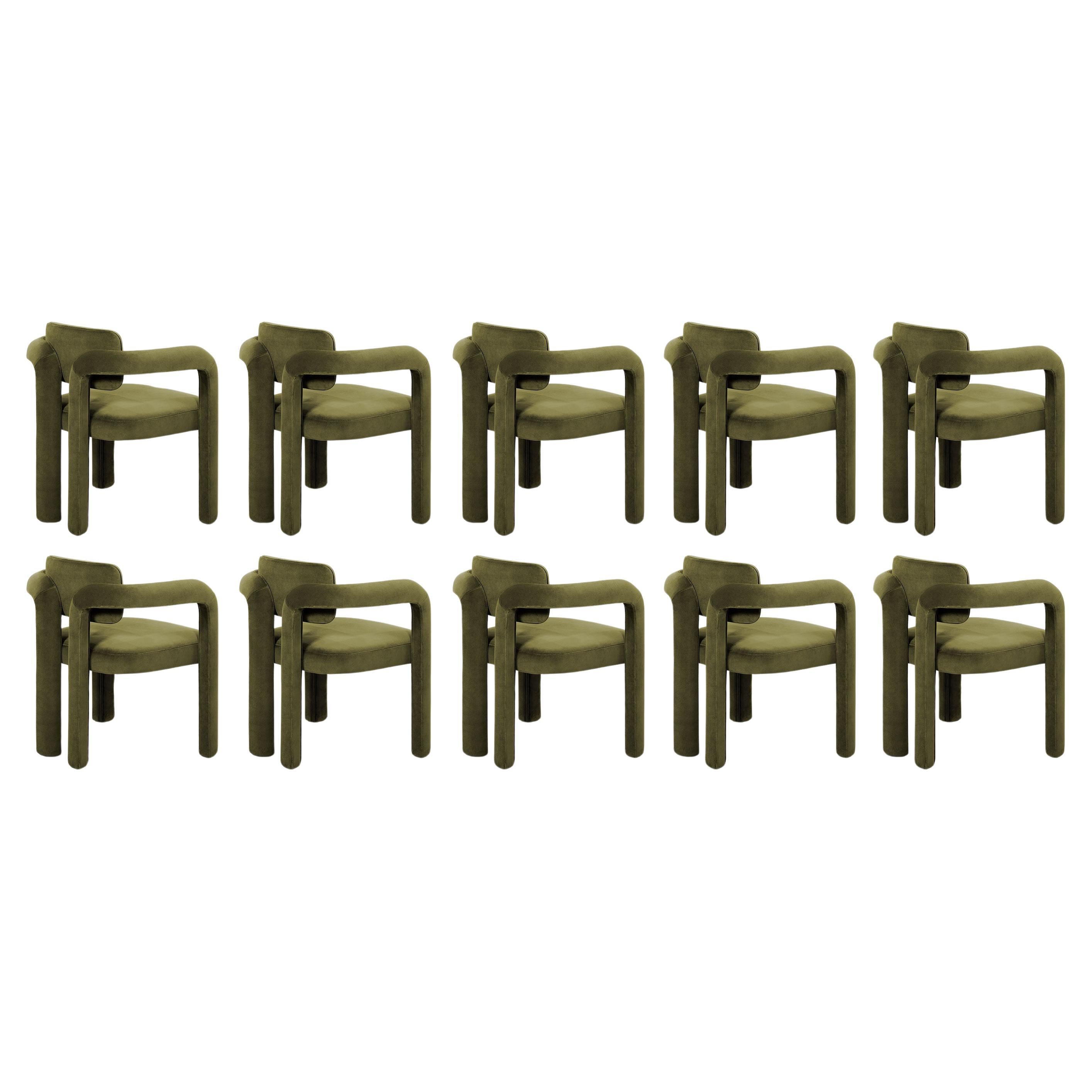 Juego de 10 Sillas de Comedor Doble Arco, Terciopelo, InsidherLand by Joana Santos Barbosa
