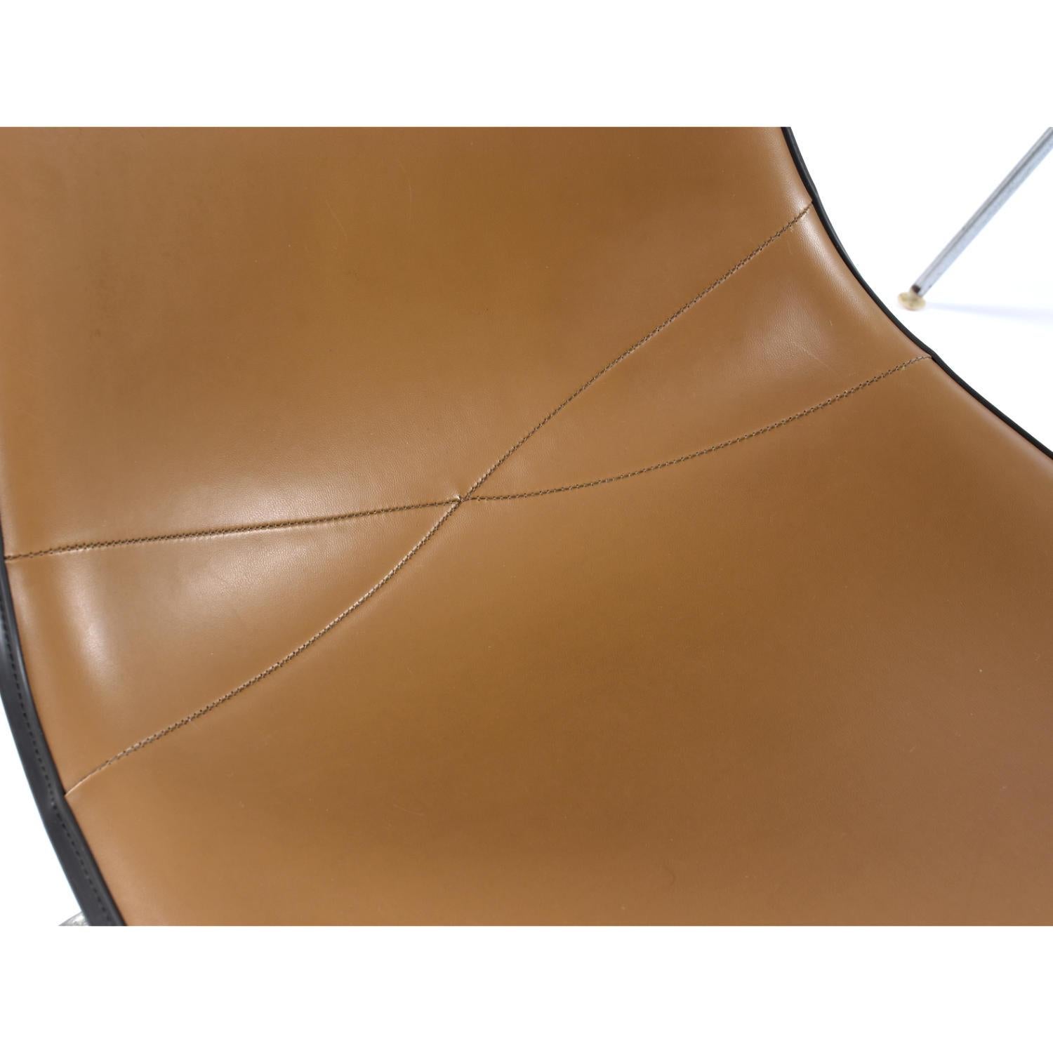 Set of 10 Eames for Herman Miller Stacking Brown Naugahyde DSS Shell Chairs For Sale 8