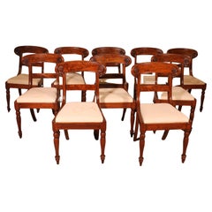 Antique Set Of 10 Early 19 Century Mahogany Chairs