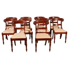 Ensemble de 10 chaises en acajou du début du 19e siècle