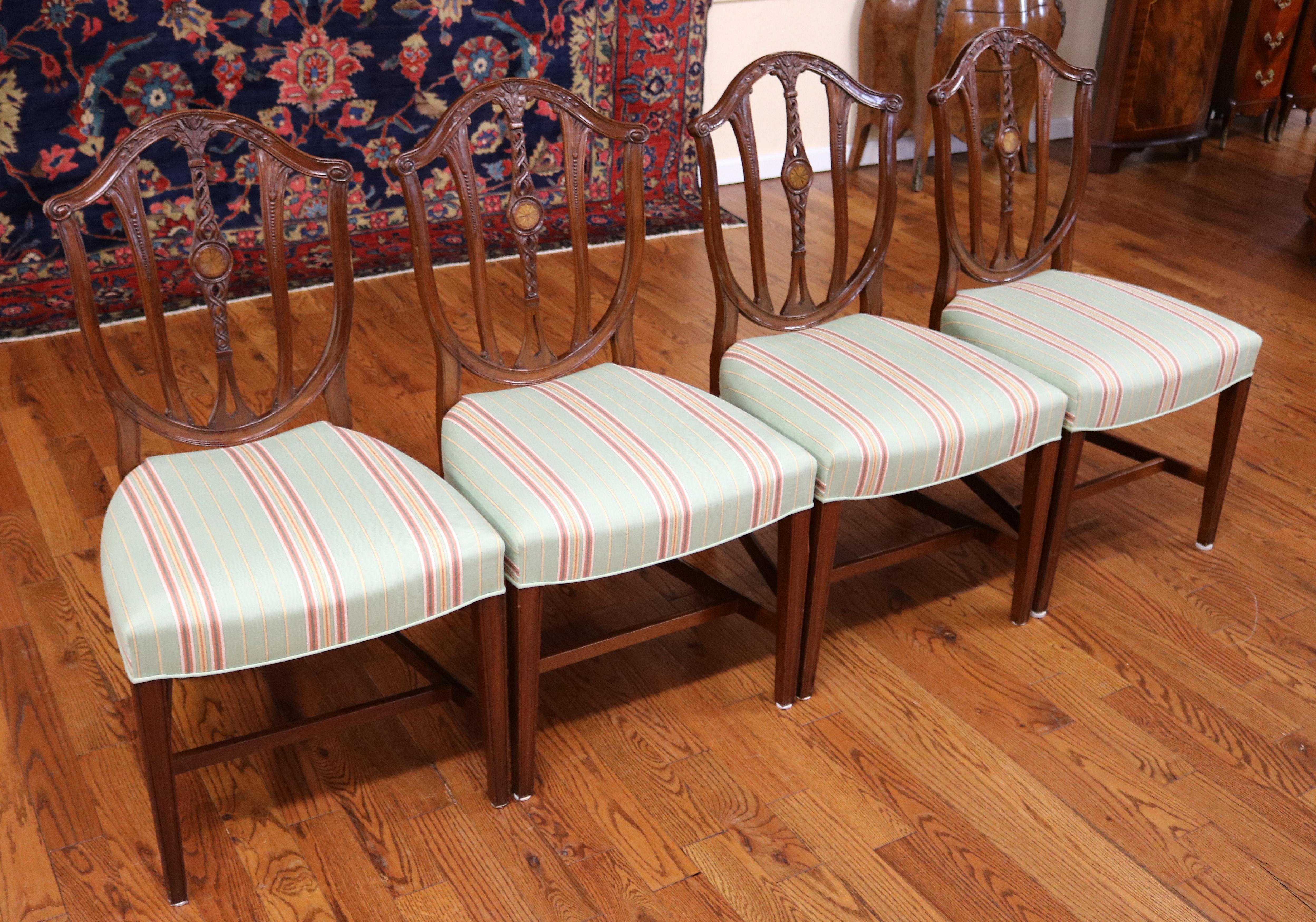 Set of 10 Early 20th Century Mahogany Baltimore Hepplewhite Dining Chairs For Sale 4