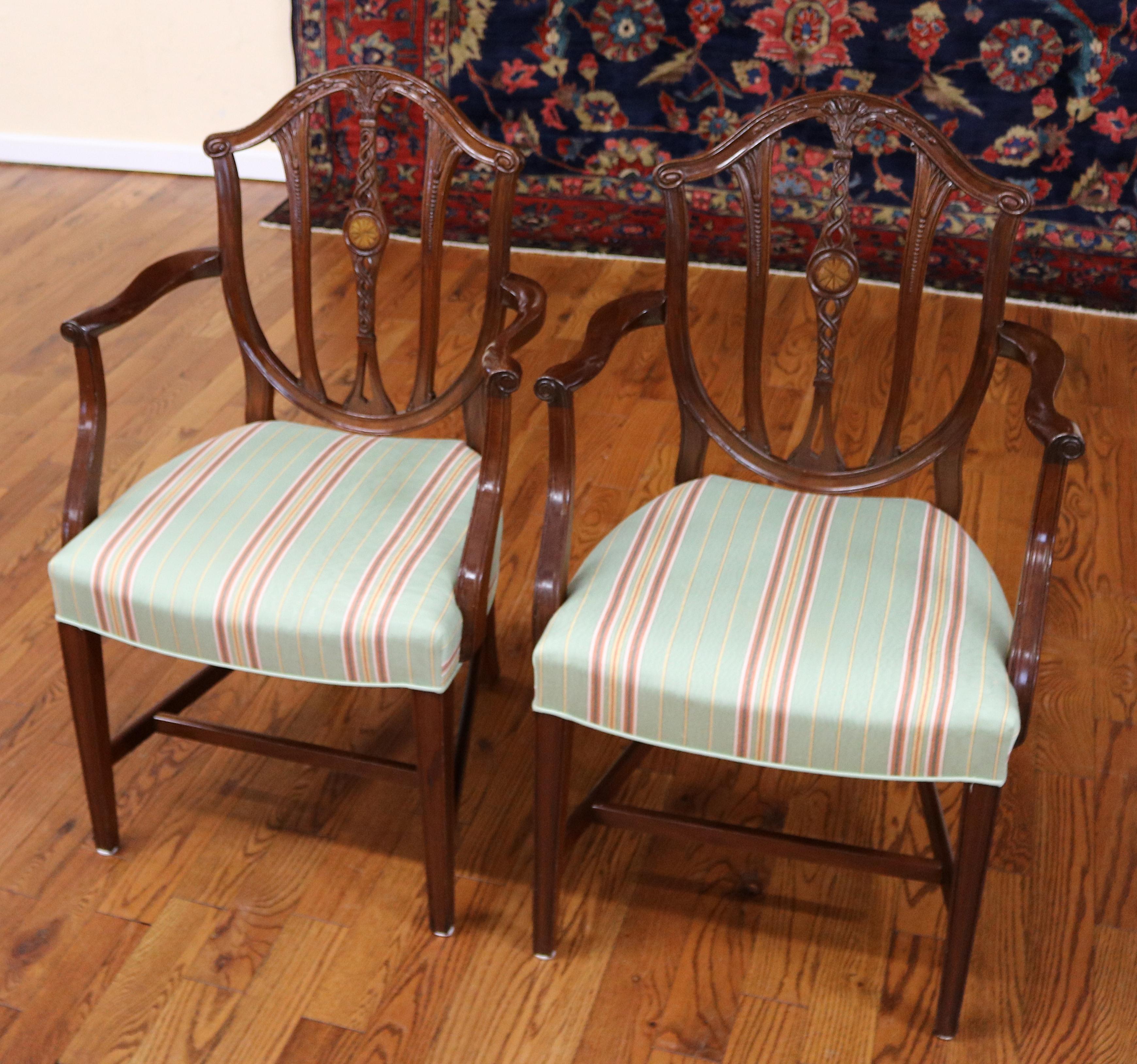 Set of 10 Early 20th Century Mahogany Baltimore Hepplewhite Dining Chairs For Sale 13