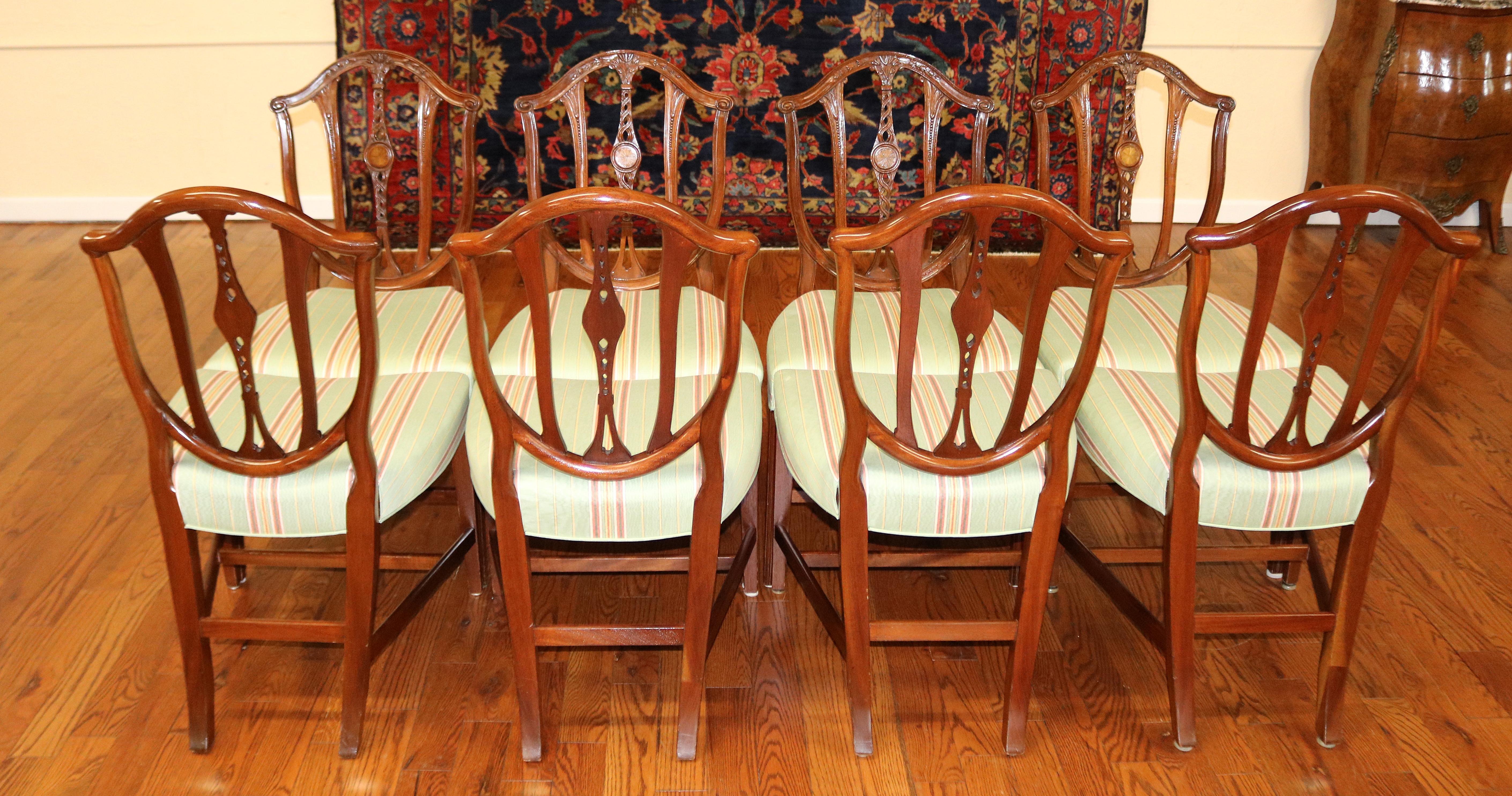 Set of 10 Early 20th Century Mahogany Baltimore Hepplewhite Dining Chairs For Sale 2
