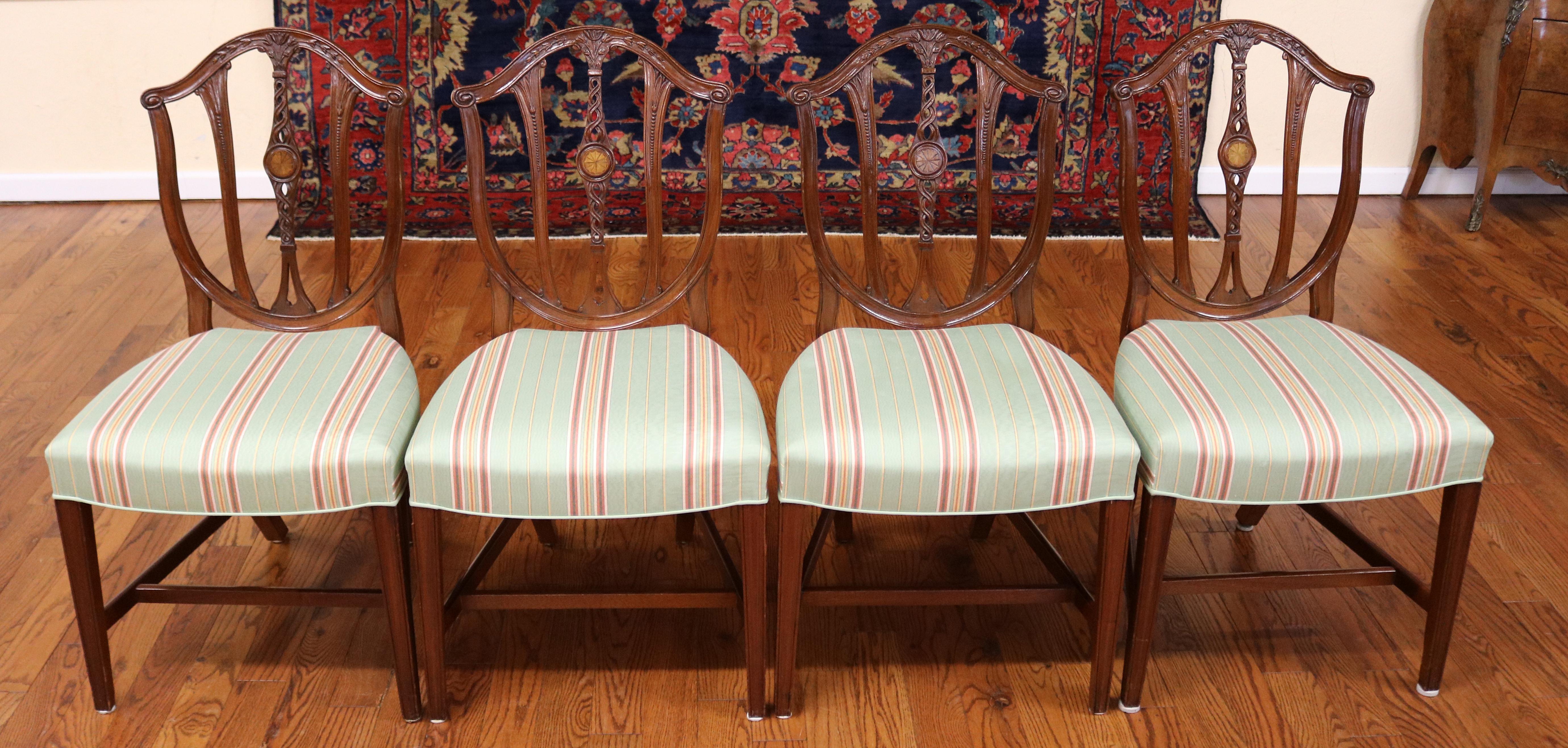 Set of 10 Early 20th Century Mahogany Baltimore Hepplewhite Dining Chairs For Sale 3