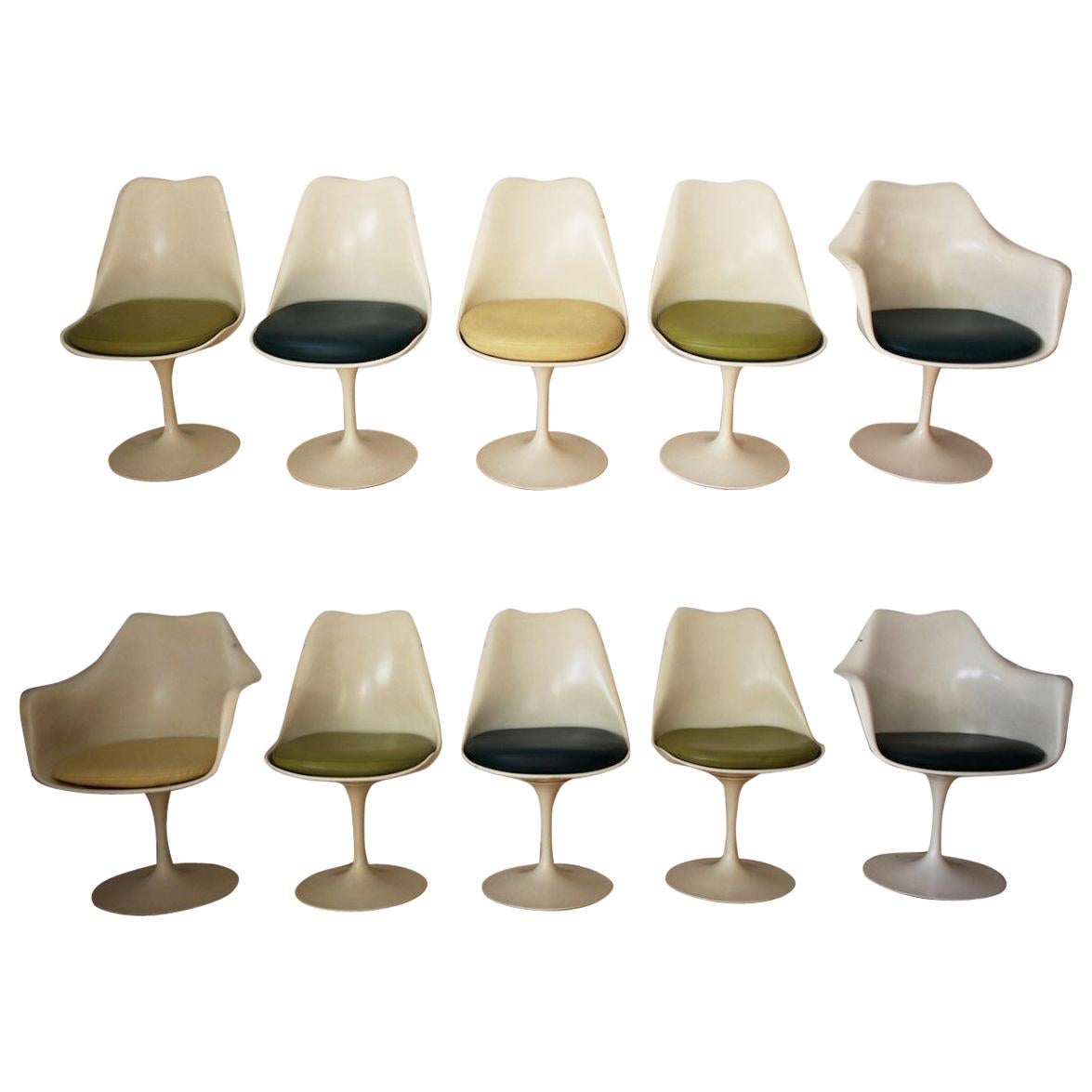 Set of 10 Eero Saarinen for Knoll Tulip Chairs