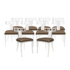 Set of 10 Elegant Dining Chairs in Solid Lucite by Geoffrey Bradfield 2001