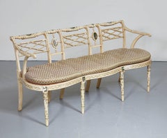 Suite of 10 Elegant English Regency Dining Armchairs with Matching Settee