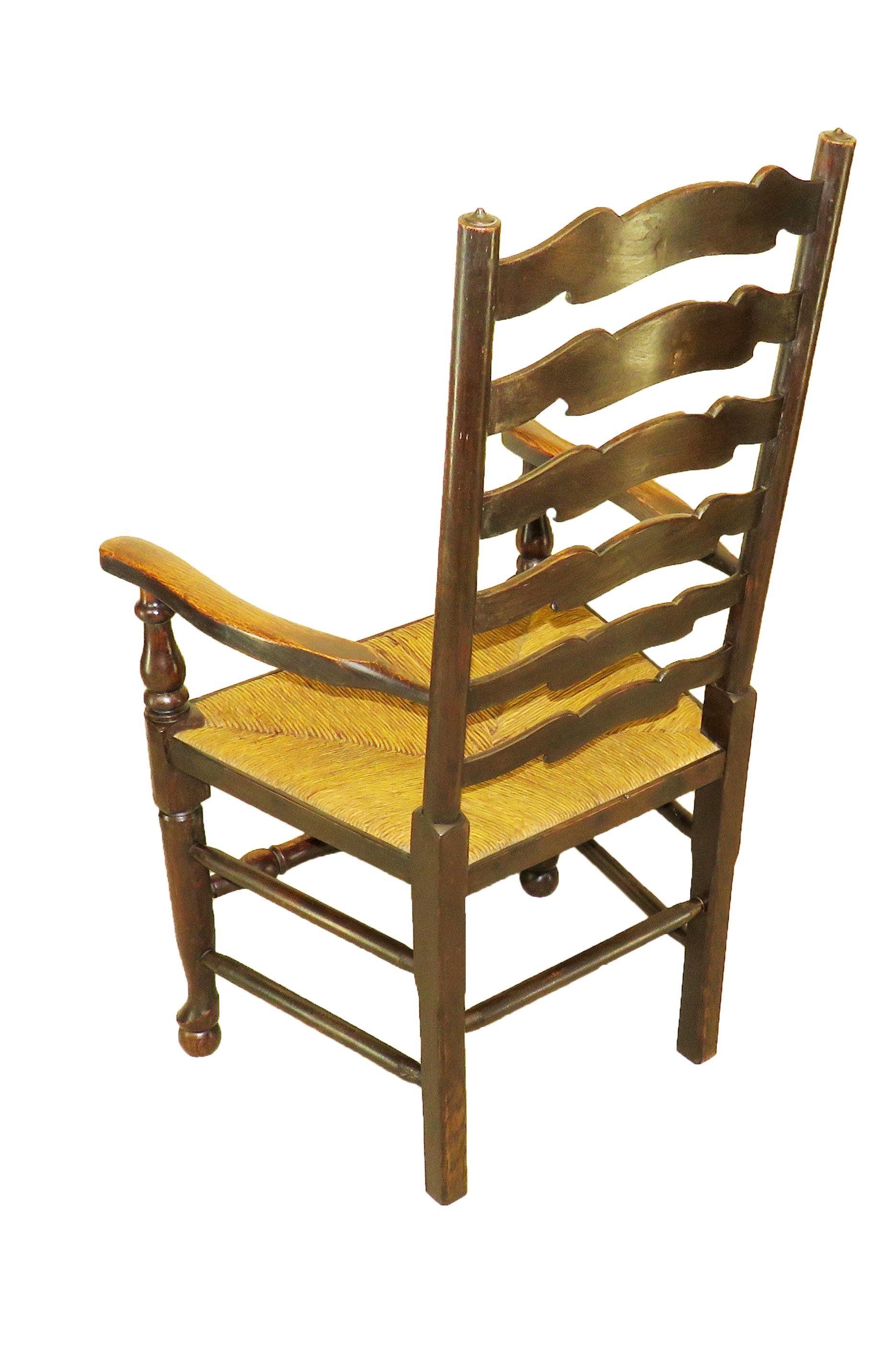 Set of 10 English 19th Century Ladder Back Dining Chairs In Good Condition In Bedfordshire, GB