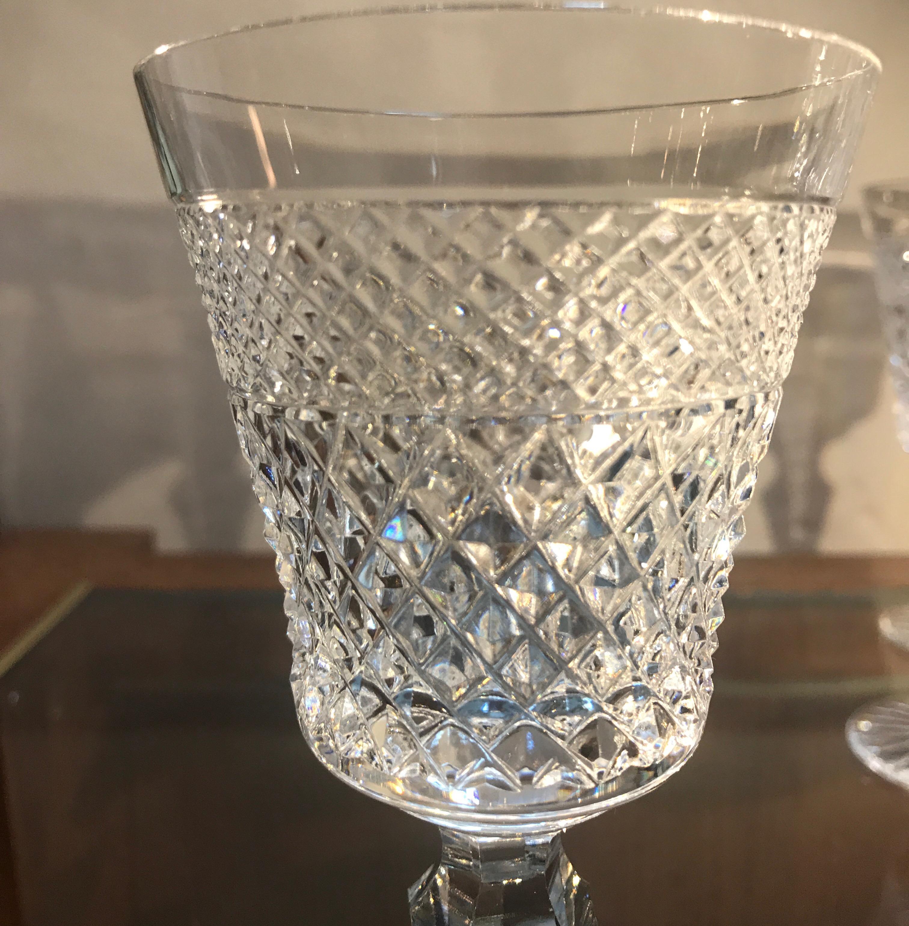 Set of 10 English Cut Crystal Wine Glasses In Excellent Condition In Lambertville, NJ