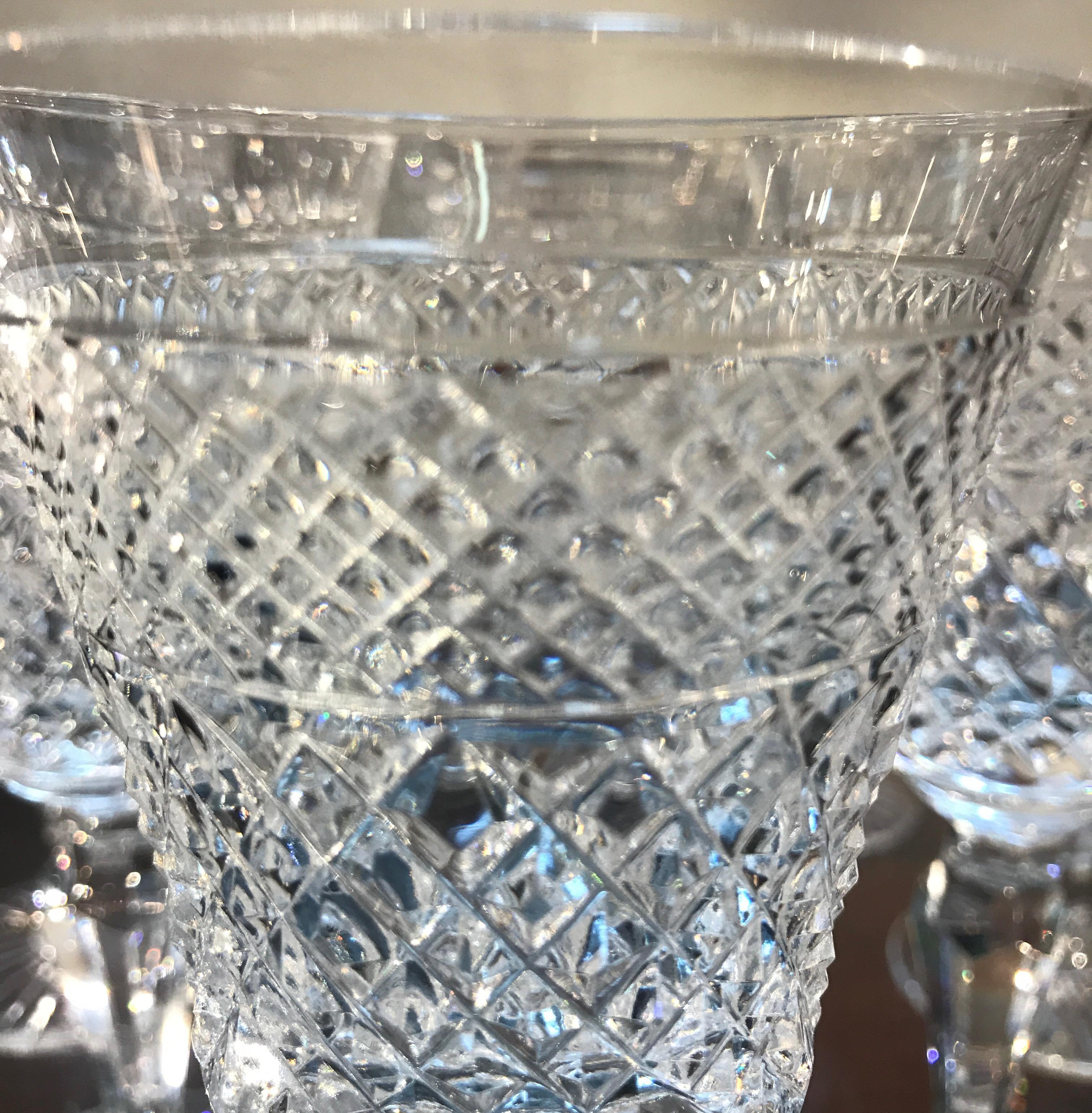 Set of 10 English Cut Crystal Wine Glasses 1