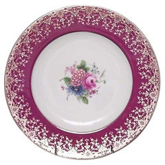 Set of 10 English porcelain dinner plates with a floral design (Royal Worcester) Antique Set of 10 English porcelain dinner plates with a floral design (Royal Worcester)