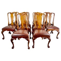 Vintage Set of '10' English Queen Anne Style Side Chairs