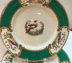 Lot de 10 assiettes à oiseaux Chelsea de Staffordshire anglais