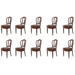 Set of 10 English Victorian Mahogany Dining Chairs