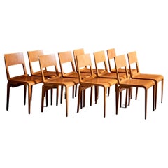 Set of 10 Erich Menzel Dining Chairs Model 50642 for Hellerau, Germany 