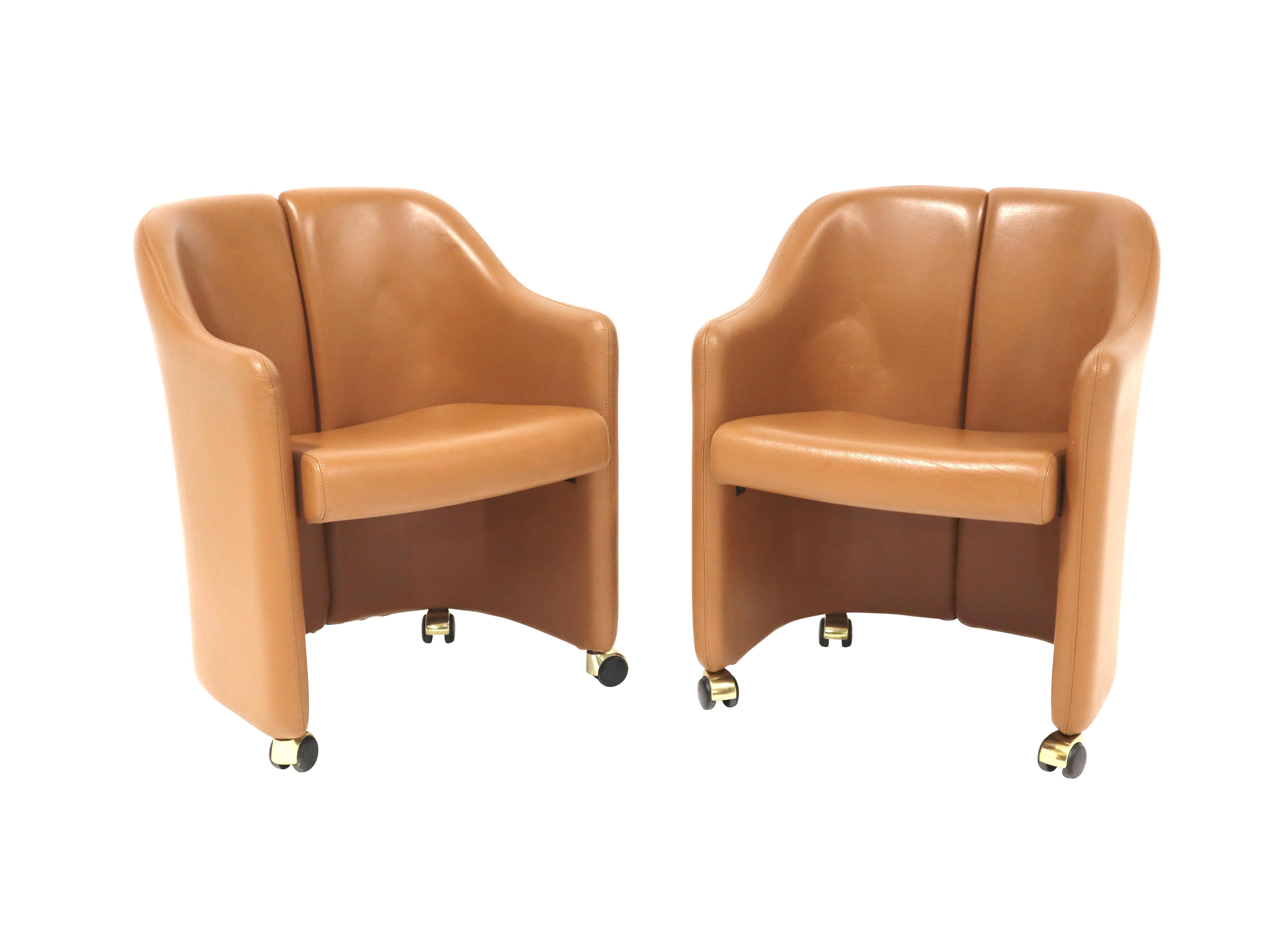 Late 20th Century Set of 10 Eugenio Gerli for Tecno, “Series 142” Executive Leather Dining Chairs