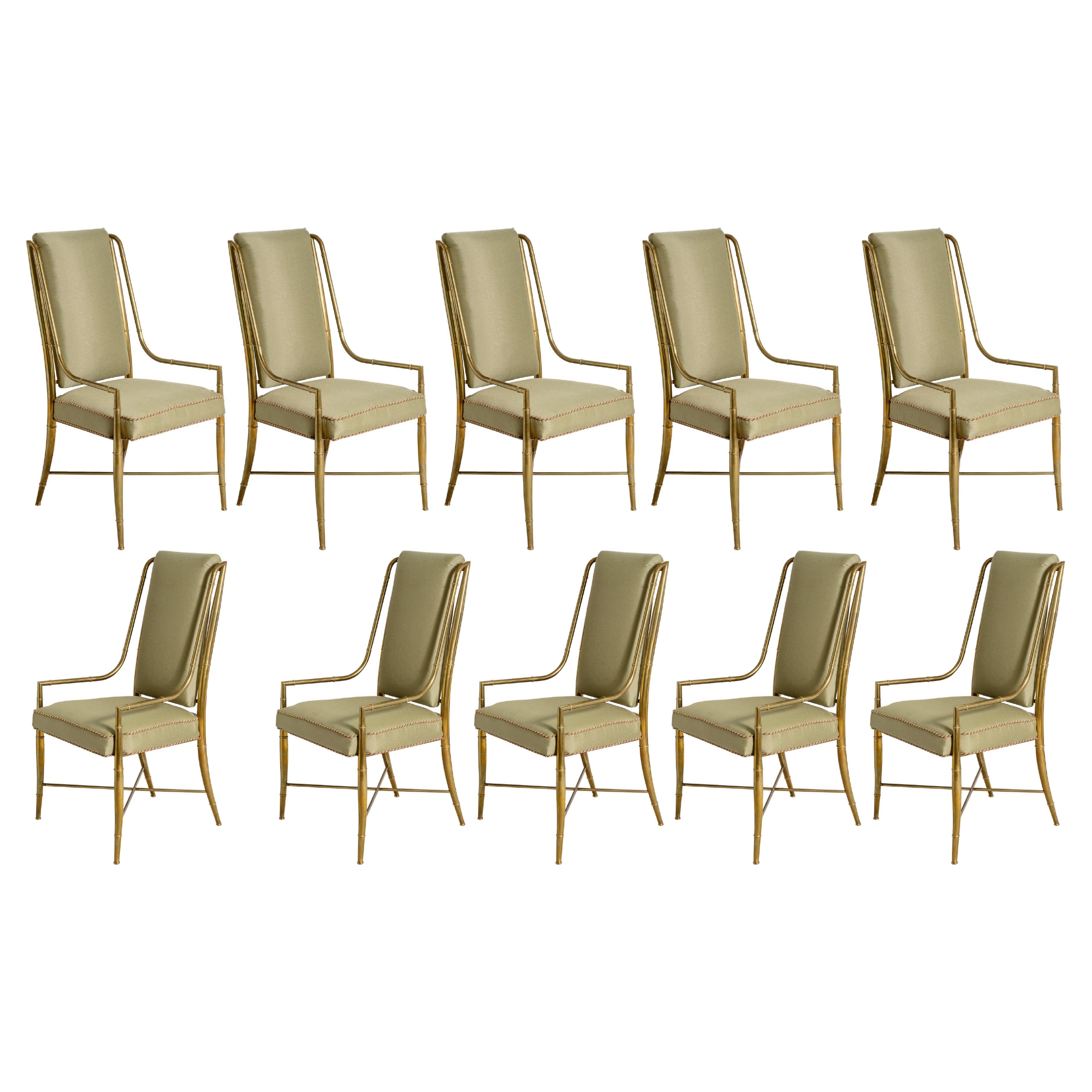 Ensemble de 10 chaises impériales en faux bambou par Weiman/Warren Lloyd pour Mastercraft en vente