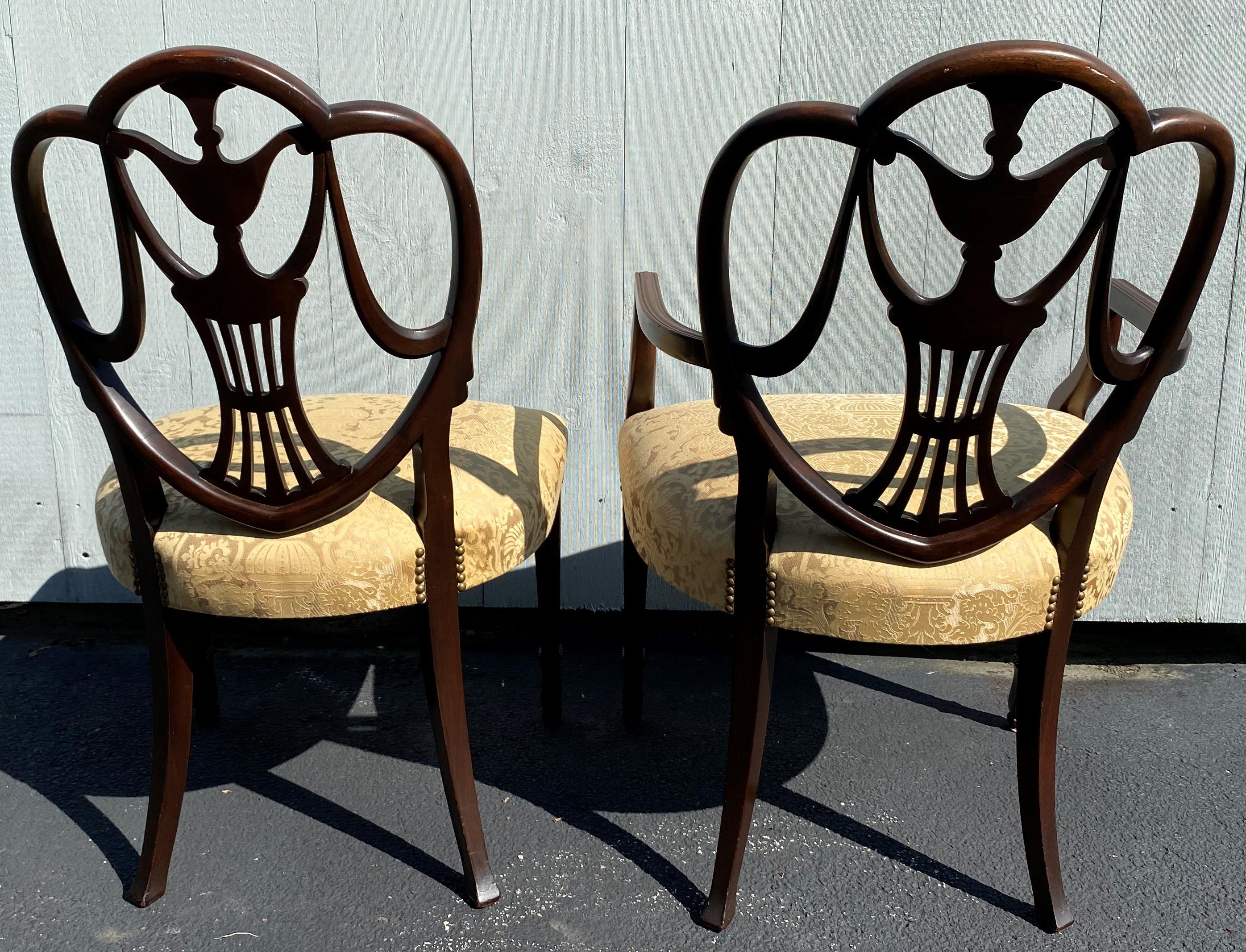 20th Century Set of 10 Federal Style Dining Chairs Attributed to Nathan Margolis, Hartford CT For Sale