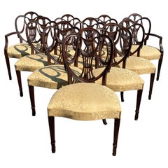 Set of 10 Federal Style Dining Chairs Attributed to Nathan Margolis, Hartford CT
