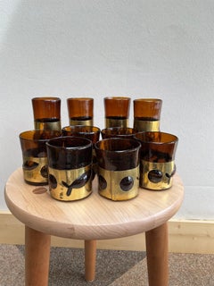 Set von 10 handgefertigten Felipe Derflinger-Gläsern aus der Mitte des Jahrhunderts