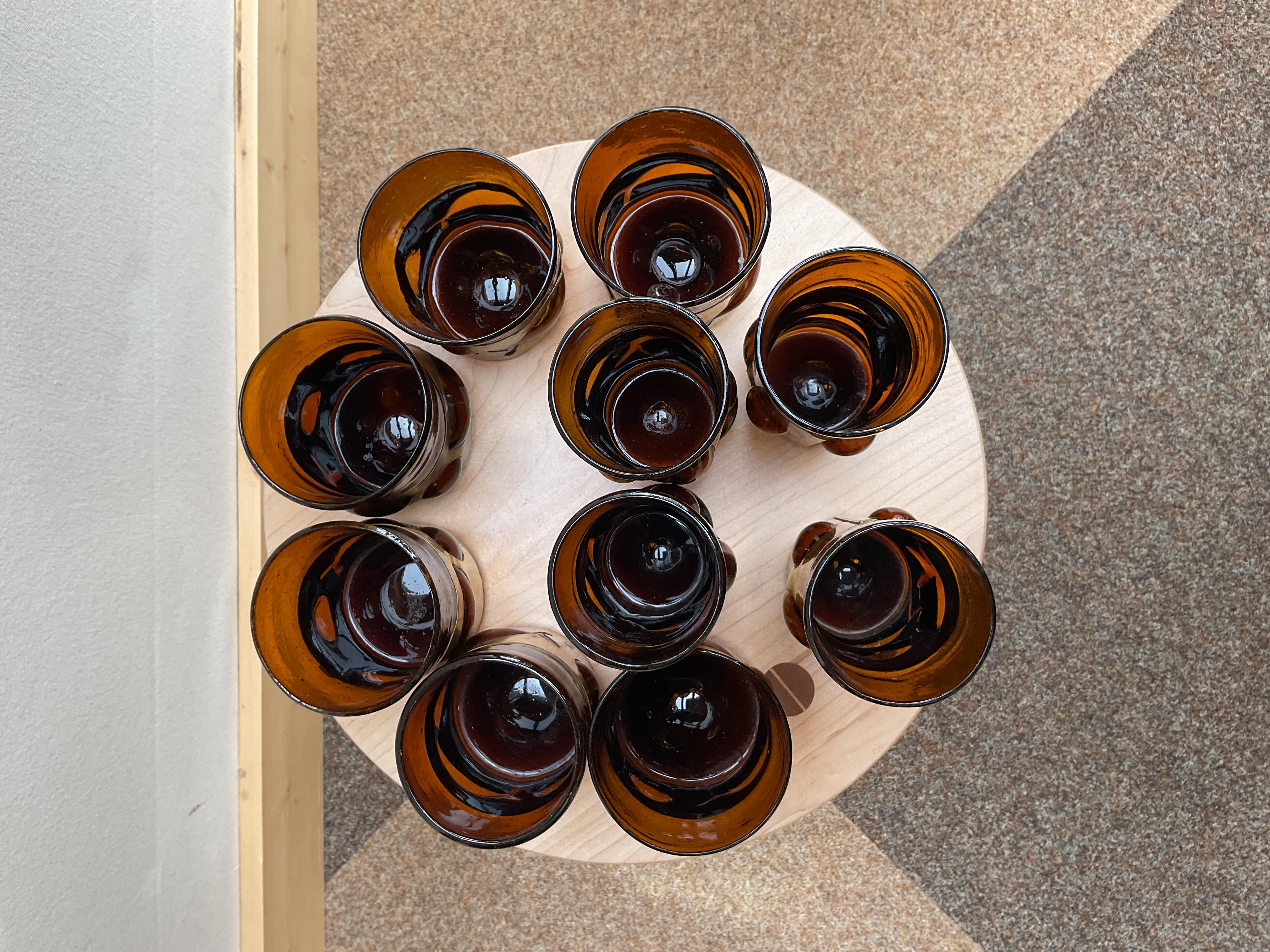 Set of 10 Felipe Derflinger Handcrafted Mid-Century Glasses 2