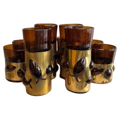 Set of 10 Felipe Derflinger Handcrafted Mid-Century Glasses
