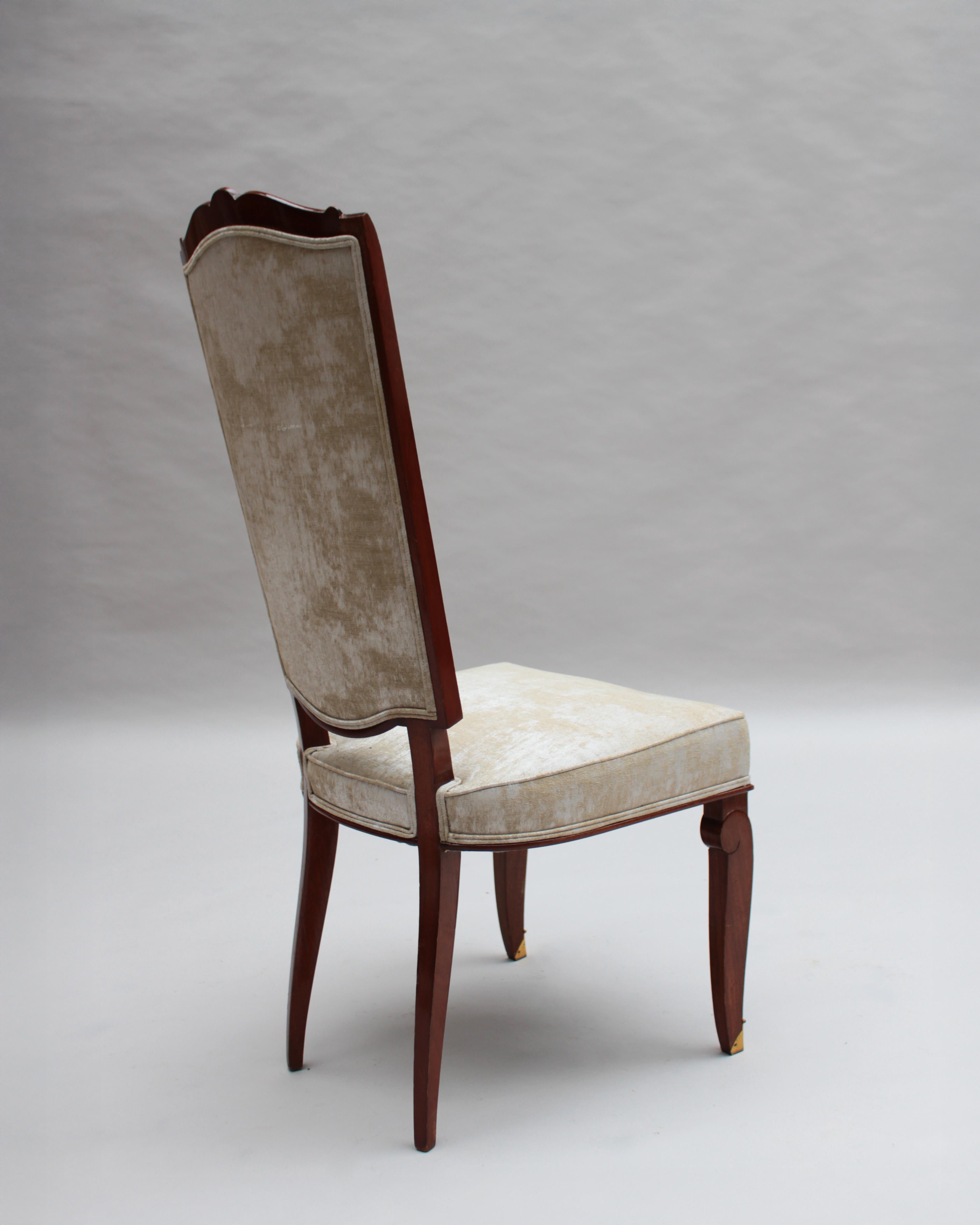 Set of 10 Fine French Art Deco Mahogany Chairs by Jules Leleu (8 Side and 2 Arm) For Sale 5