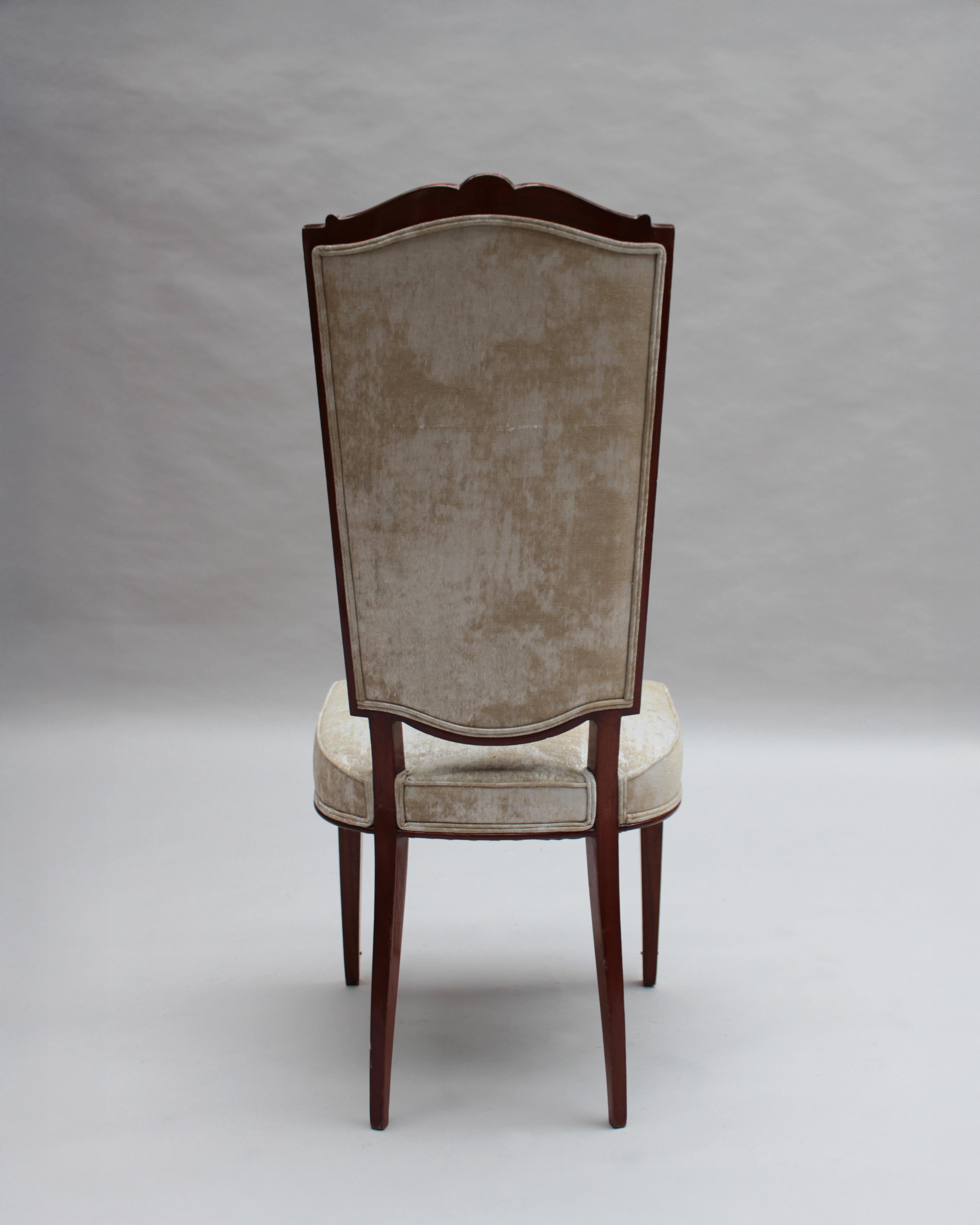 Set of 10 Fine French Art Deco Mahogany Chairs by Jules Leleu (8 Side and 2 Arm) For Sale 6