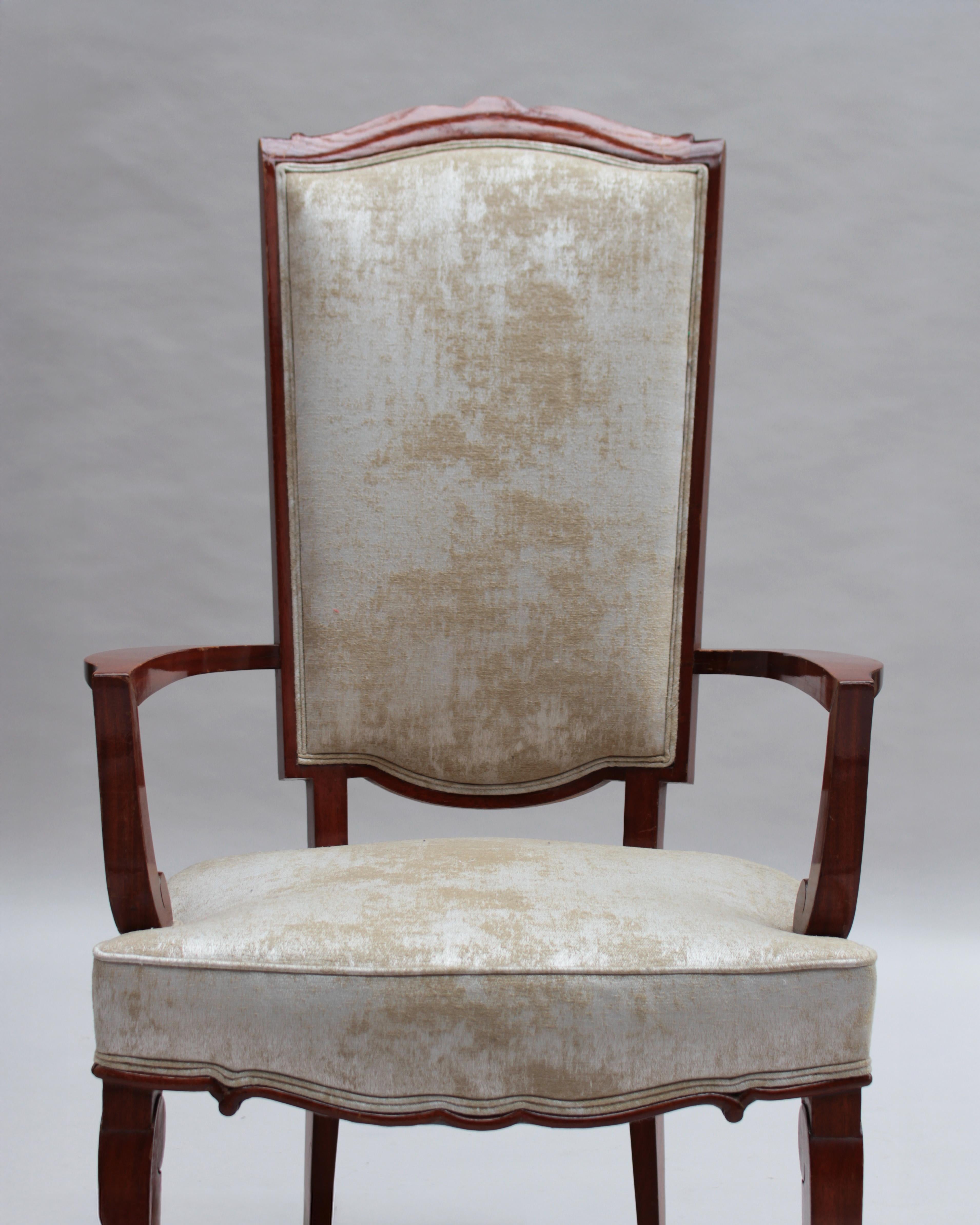 Set of 10 Fine French Art Deco Mahogany Chairs by Jules Leleu (8 Side and 2 Arm) For Sale 8