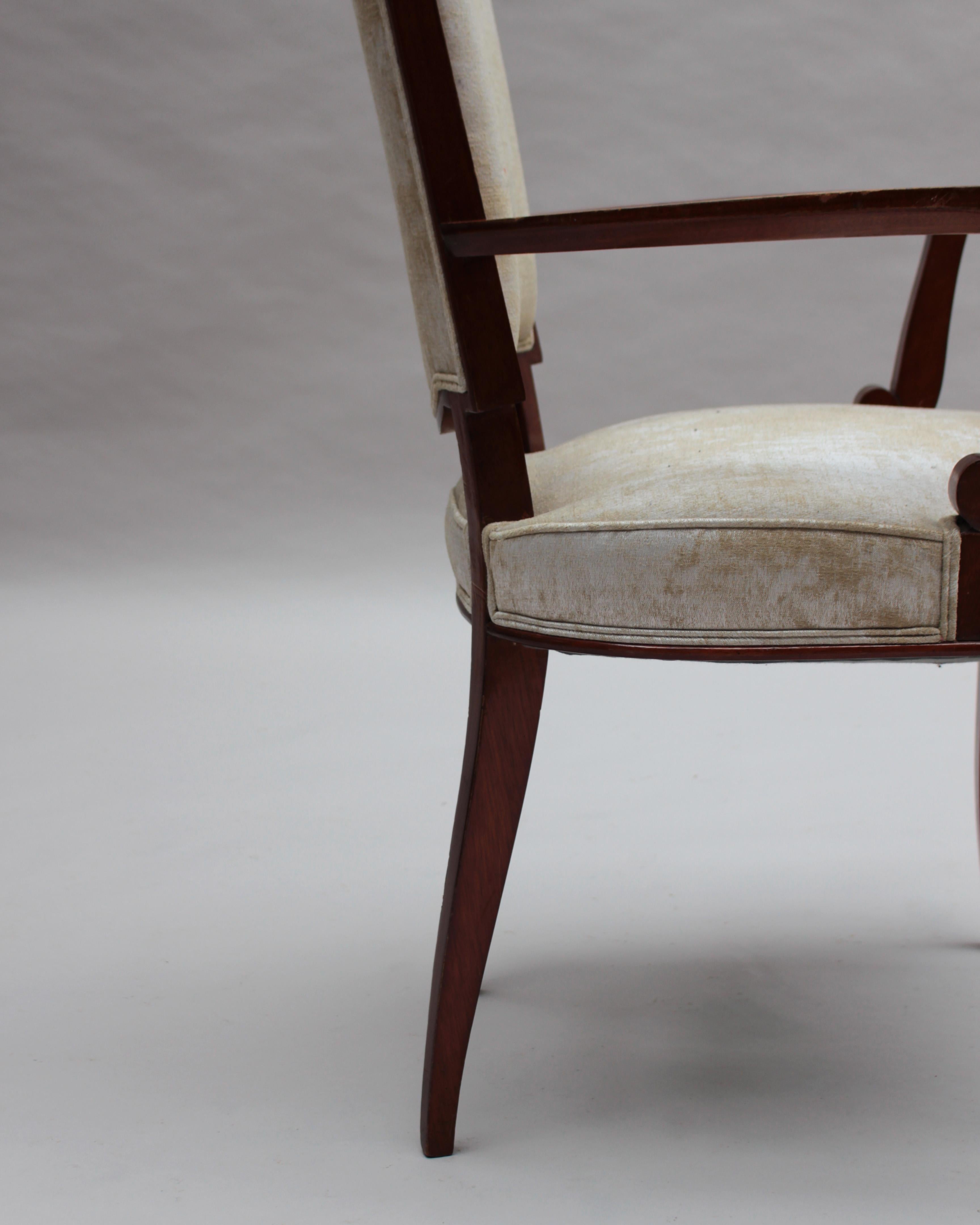 Set of 10 Fine French Art Deco Mahogany Chairs by Jules Leleu (8 Side and 2 Arm) For Sale 10