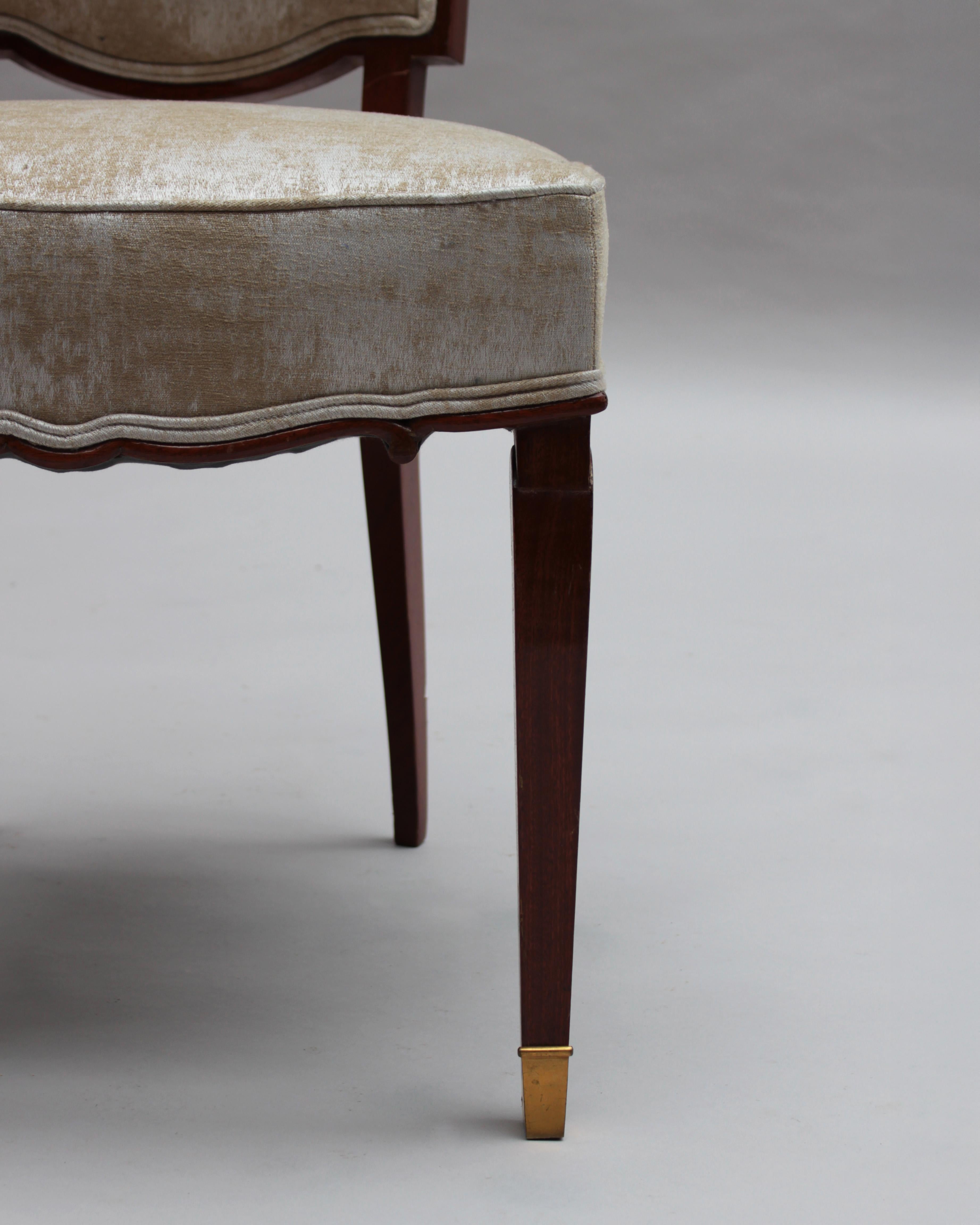 Set of 10 Fine French Art Deco Mahogany Chairs by Jules Leleu (8 Side and 2 Arm) For Sale 14