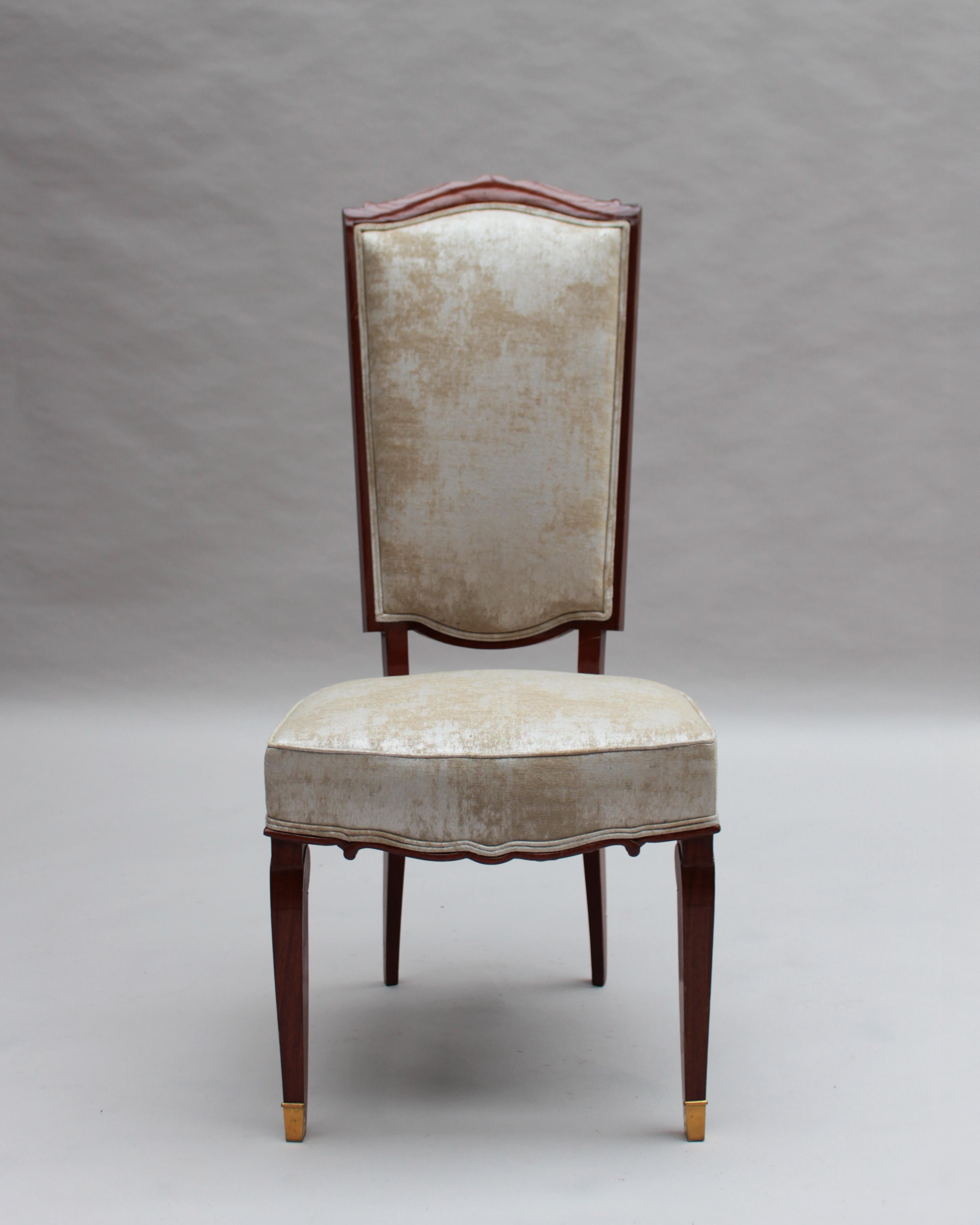 Set of 10 Fine French Art Deco Mahogany Chairs by Jules Leleu (8 Side and 2 Arm) For Sale 2