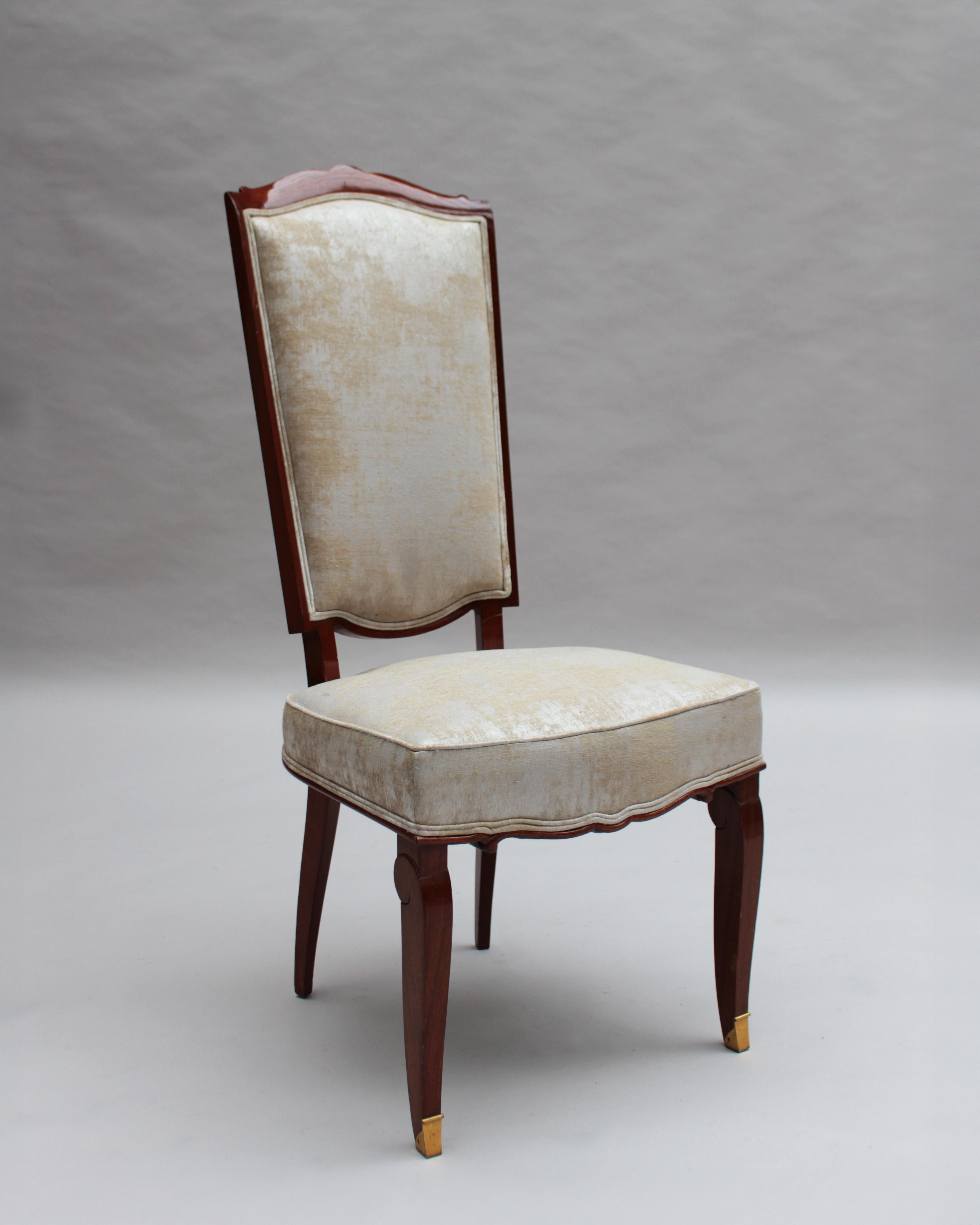 Set of 10 Fine French Art Deco Mahogany Chairs by Jules Leleu (8 Side and 2 Arm) For Sale 3
