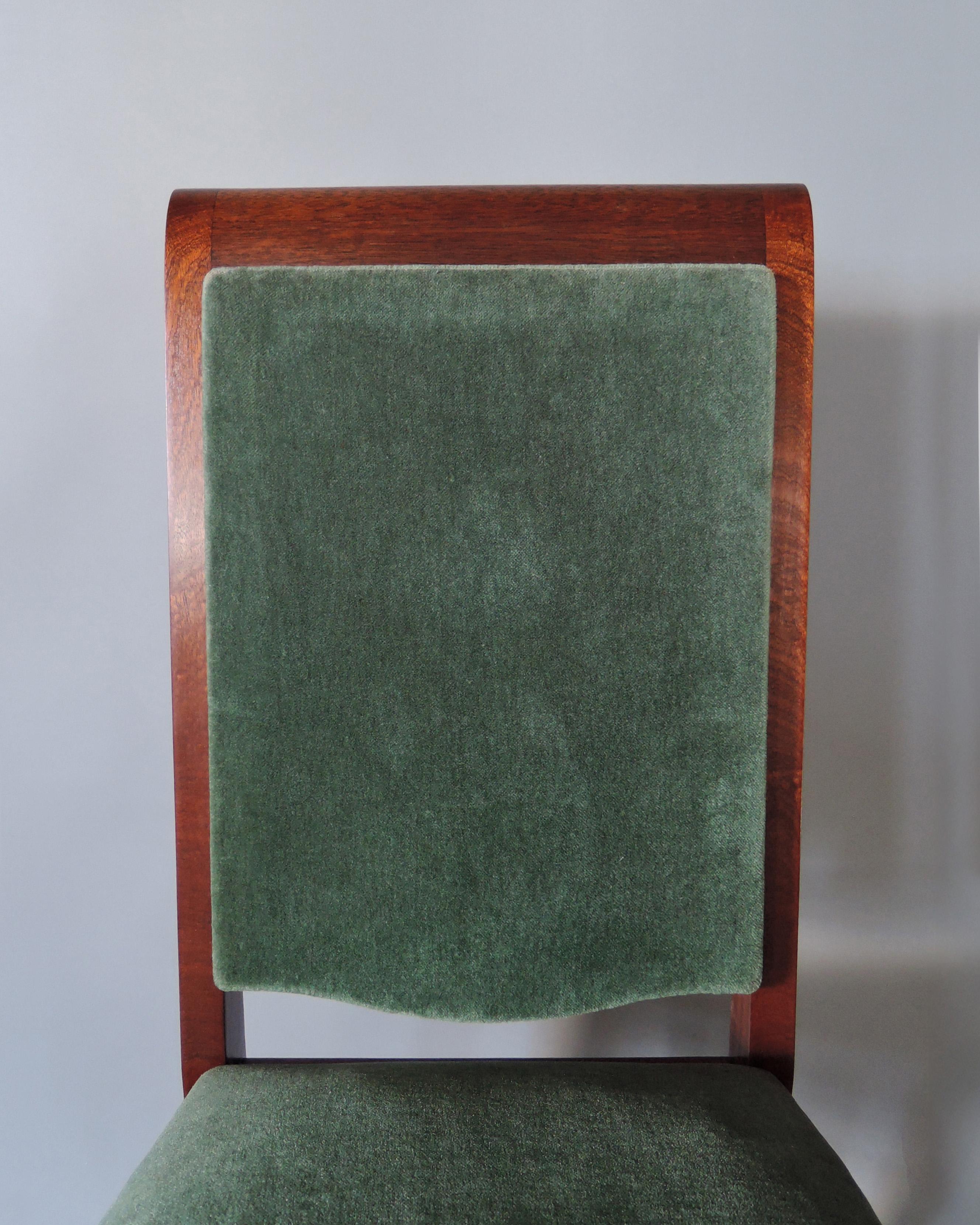 Set di 10 sedie francesi Art Déco in mogano di Gaston Poisson in vendita 5