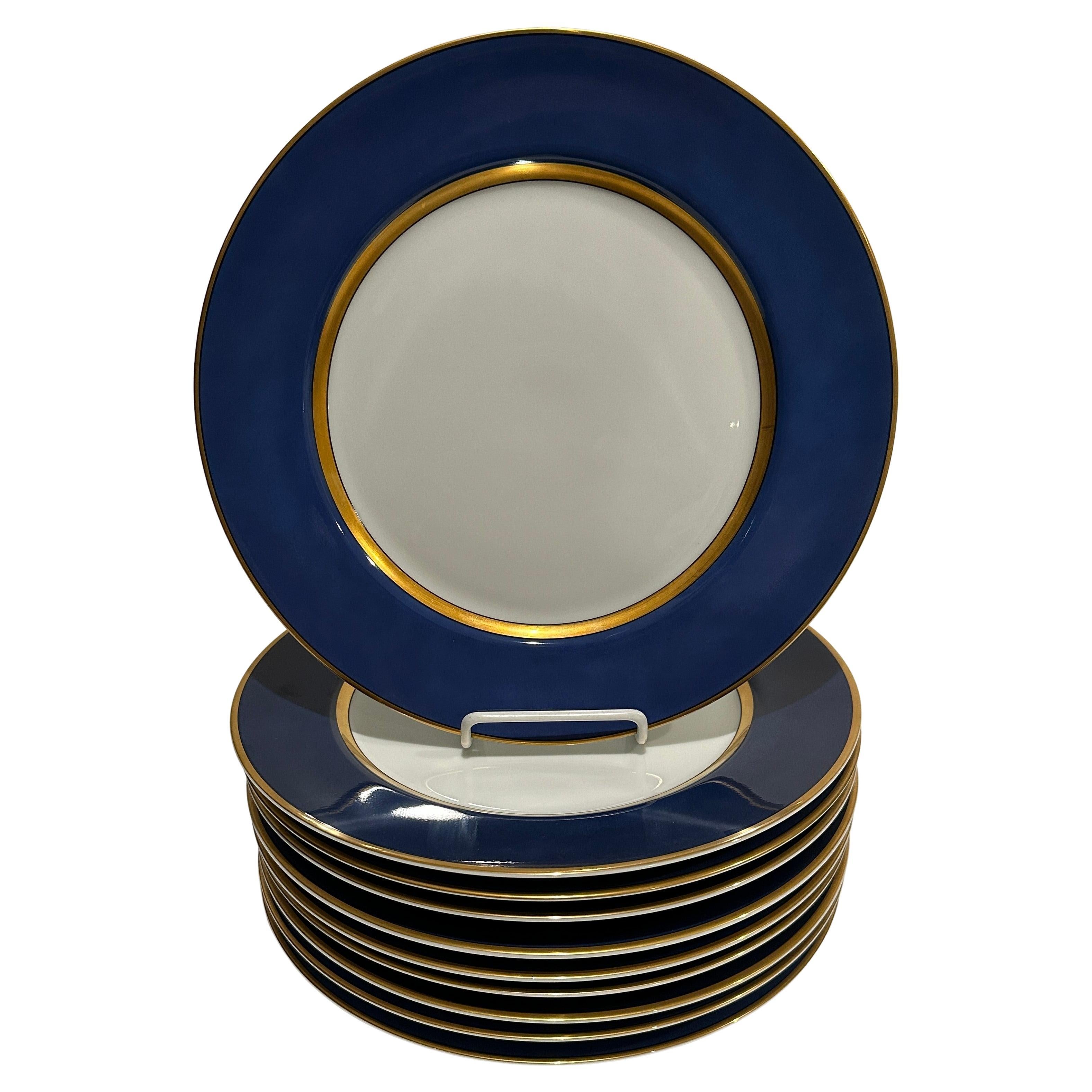 Juego De 10 Platos De Servicio De Porcelana Azul Cerúleo Renacimiento Fitz and Floyd