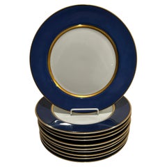 Juego De 10 Platos De Servicio De Porcelana Azul Cerúleo Renacimiento Fitz and Floyd