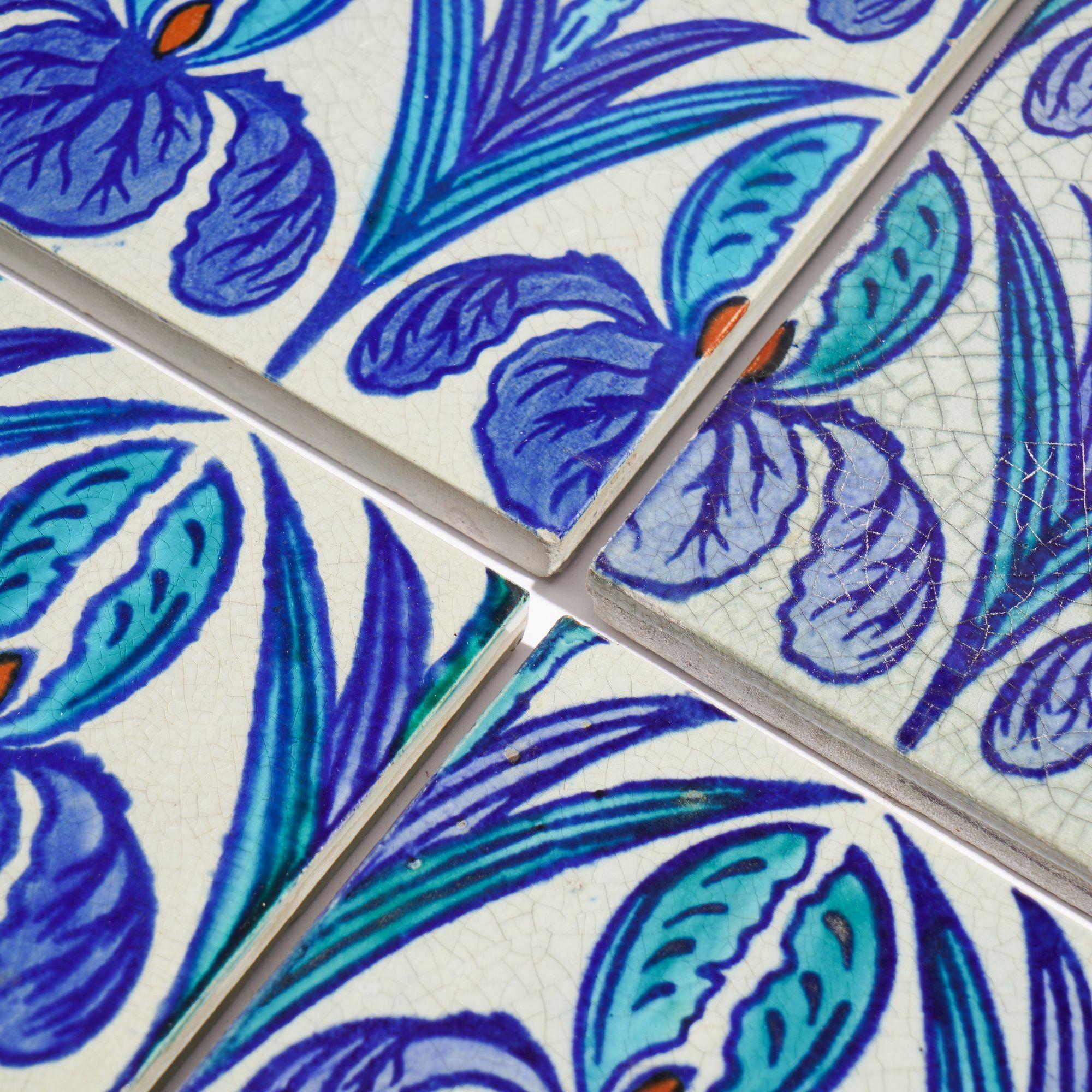 Britannico Set di 10 piastrelle in stile Art Nouveau 