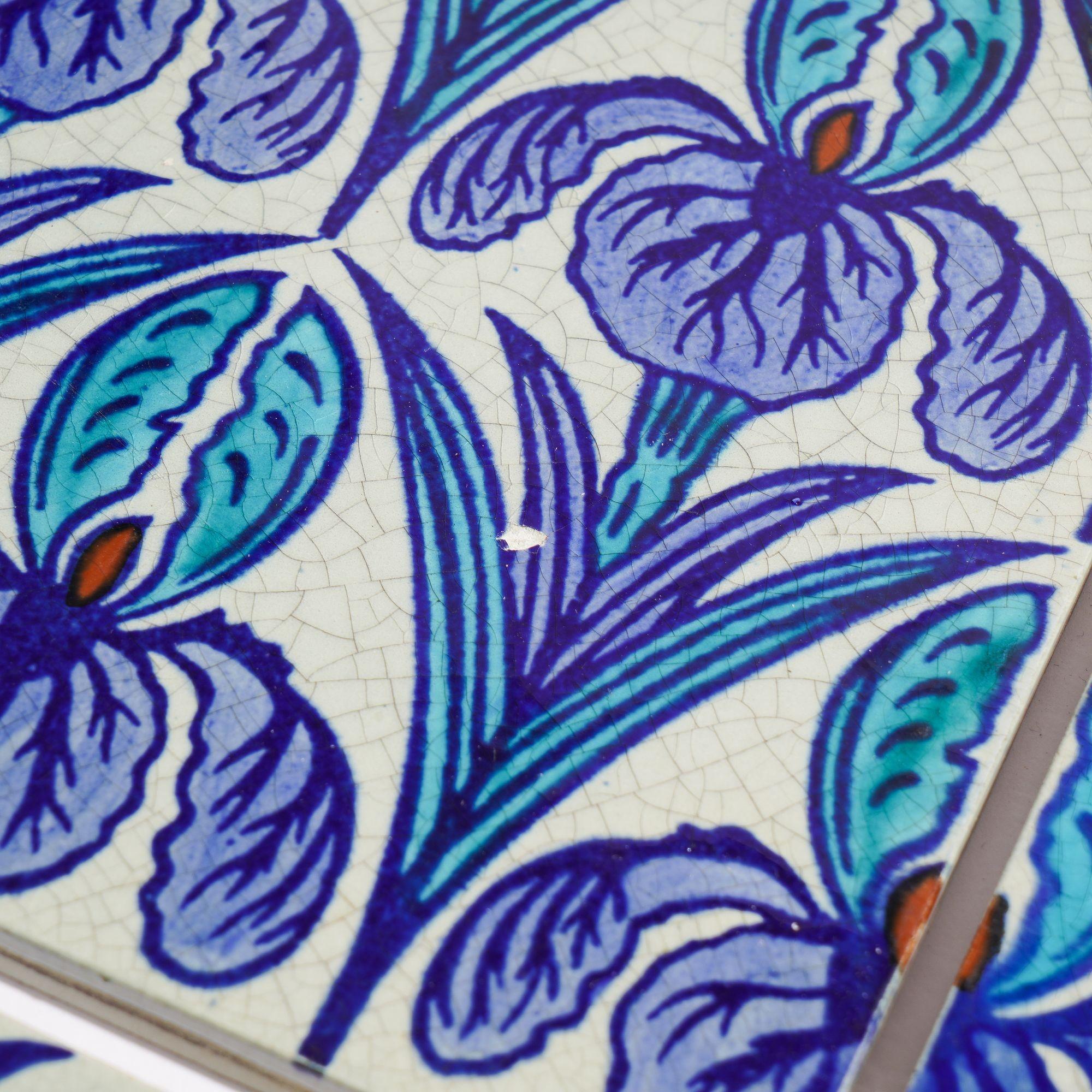 XIX secolo Set di 10 piastrelle in stile Art Nouveau 