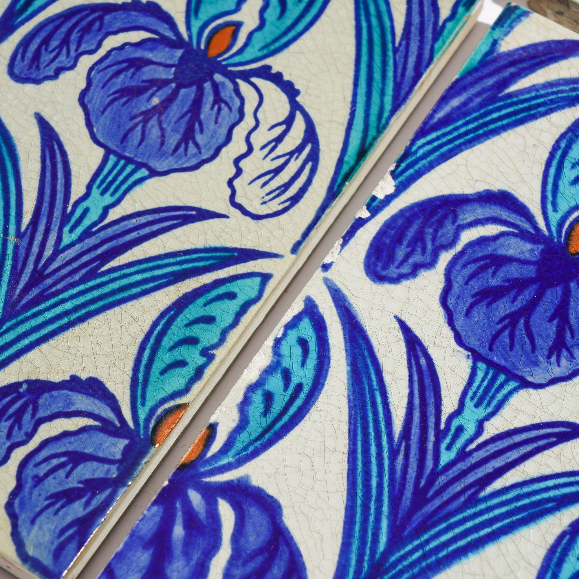 Ceramica Set di 10 piastrelle in stile Art Nouveau 
