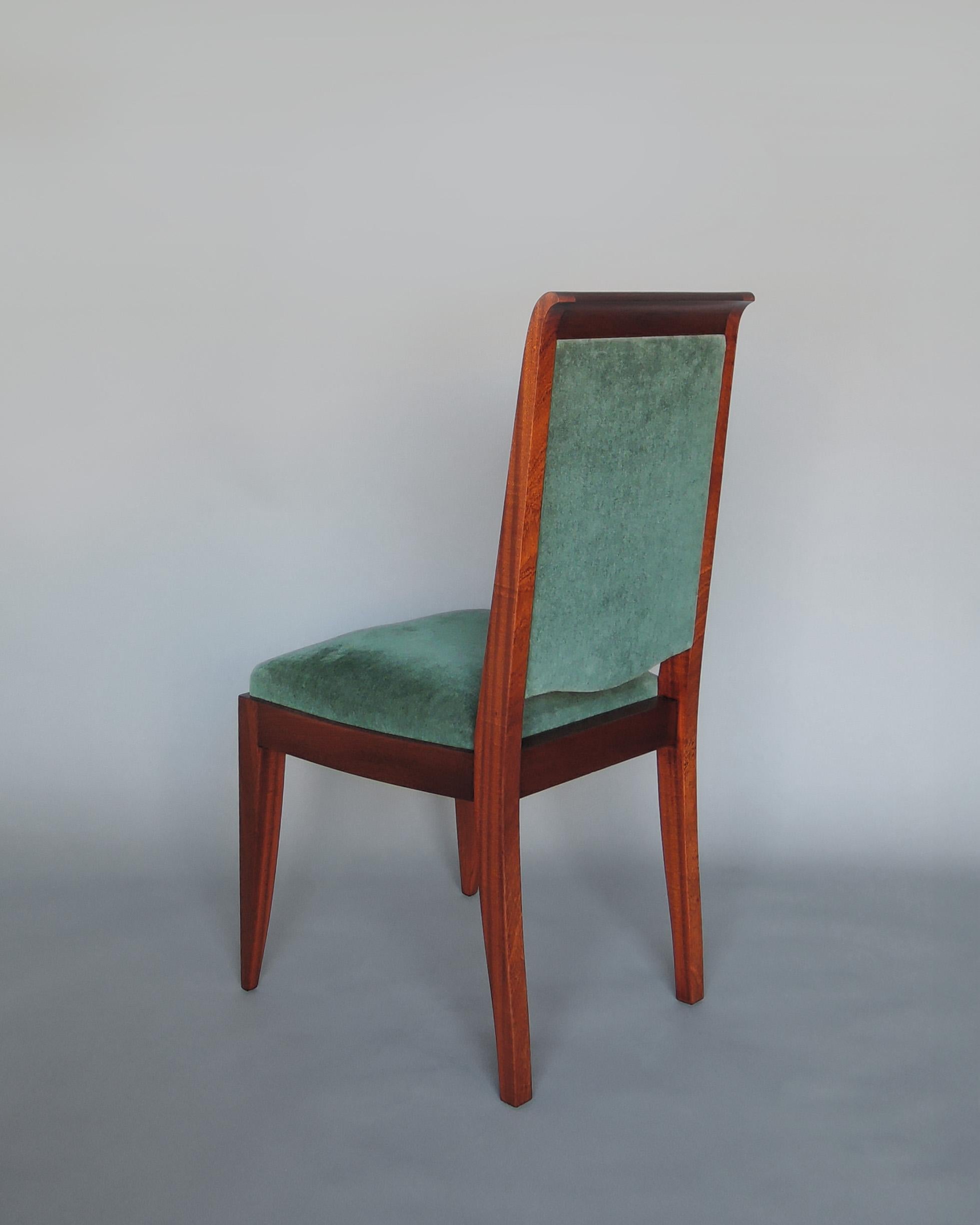 Satz von 10 französischen Art Deco Mahagoni Stühlen von Gaston Poisson im Angebot 2