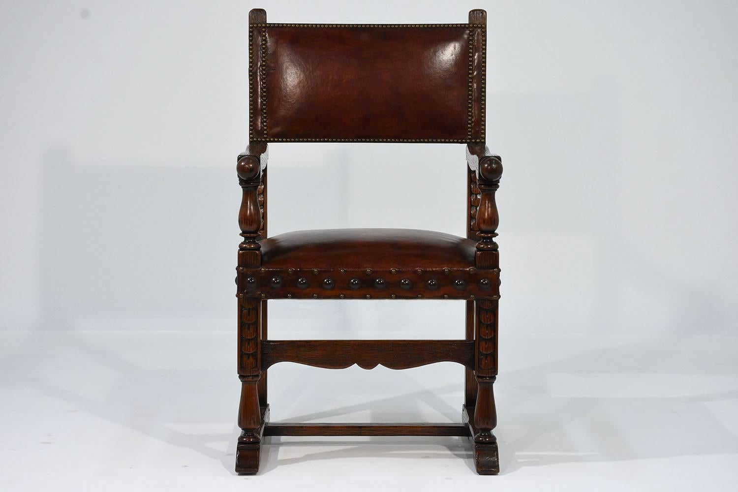 spanish leather dining chairs